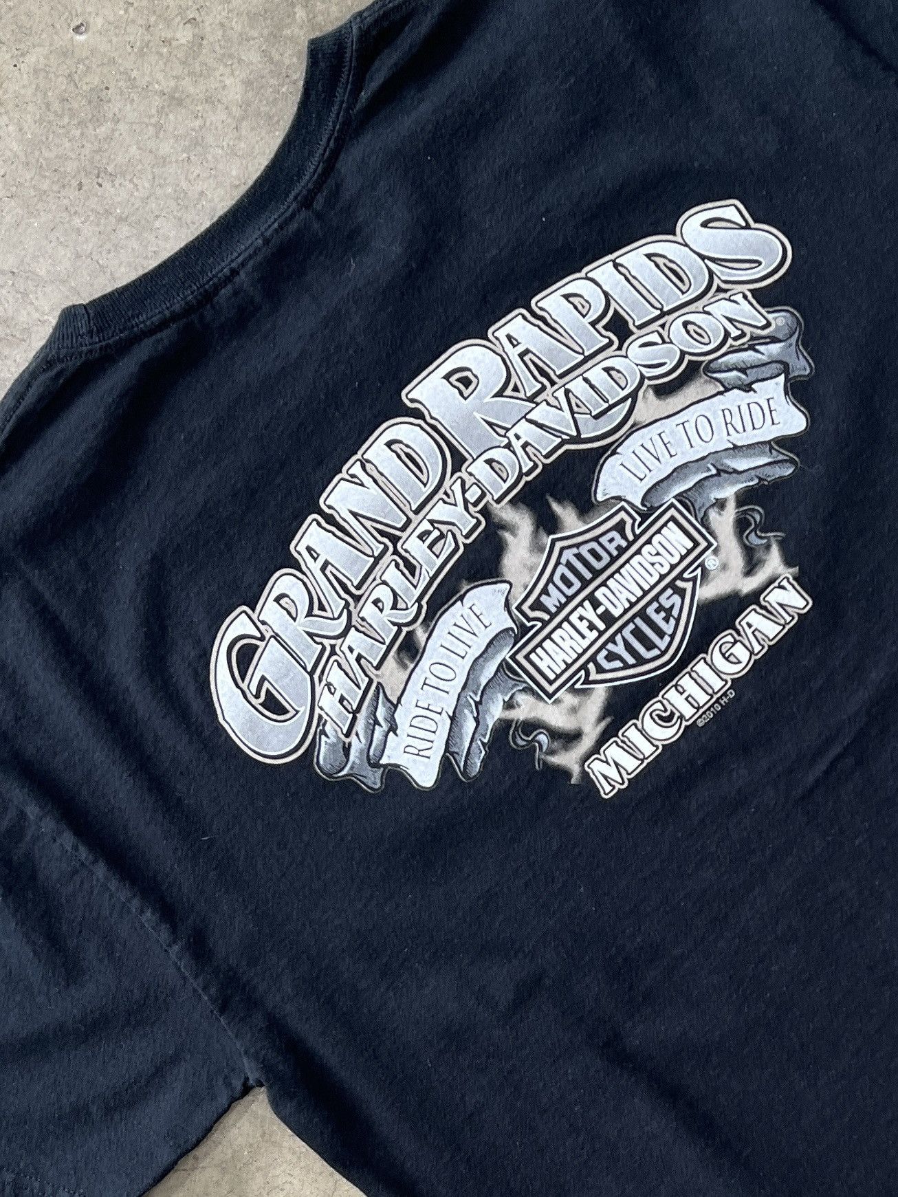 Harley Davidson Vintage Harley Davidson Ride to Live Grand Rapids Tee Large Size US L / EU 52-54 / 3 - 4 Thumbnail