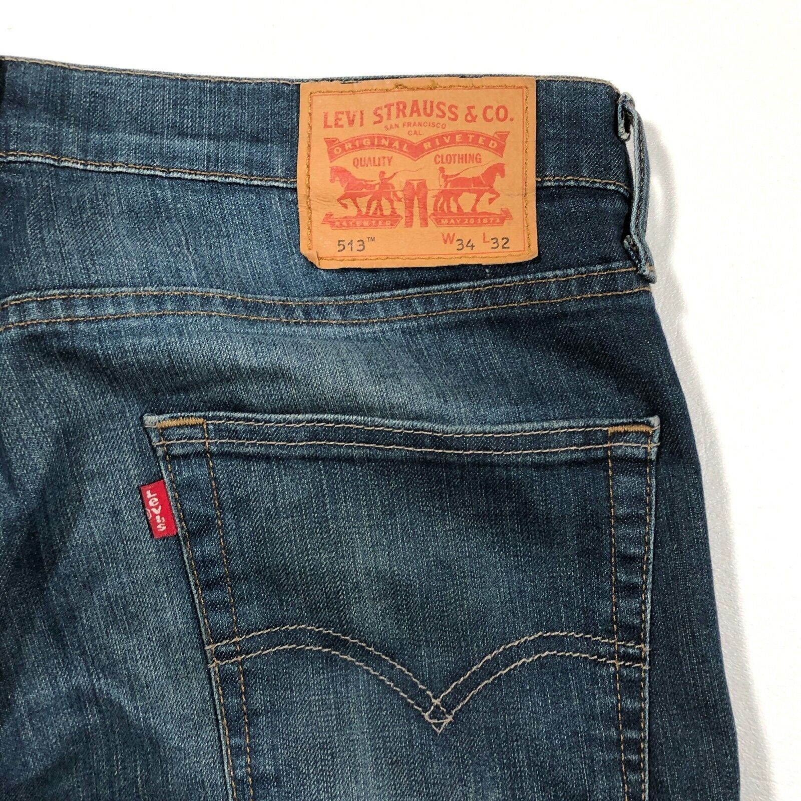 Levi's Levi's 513 Medium Wash Straight Leg Jeans Pants Size 34x32 Size US 34 / EU 50 - 9 Thumbnail