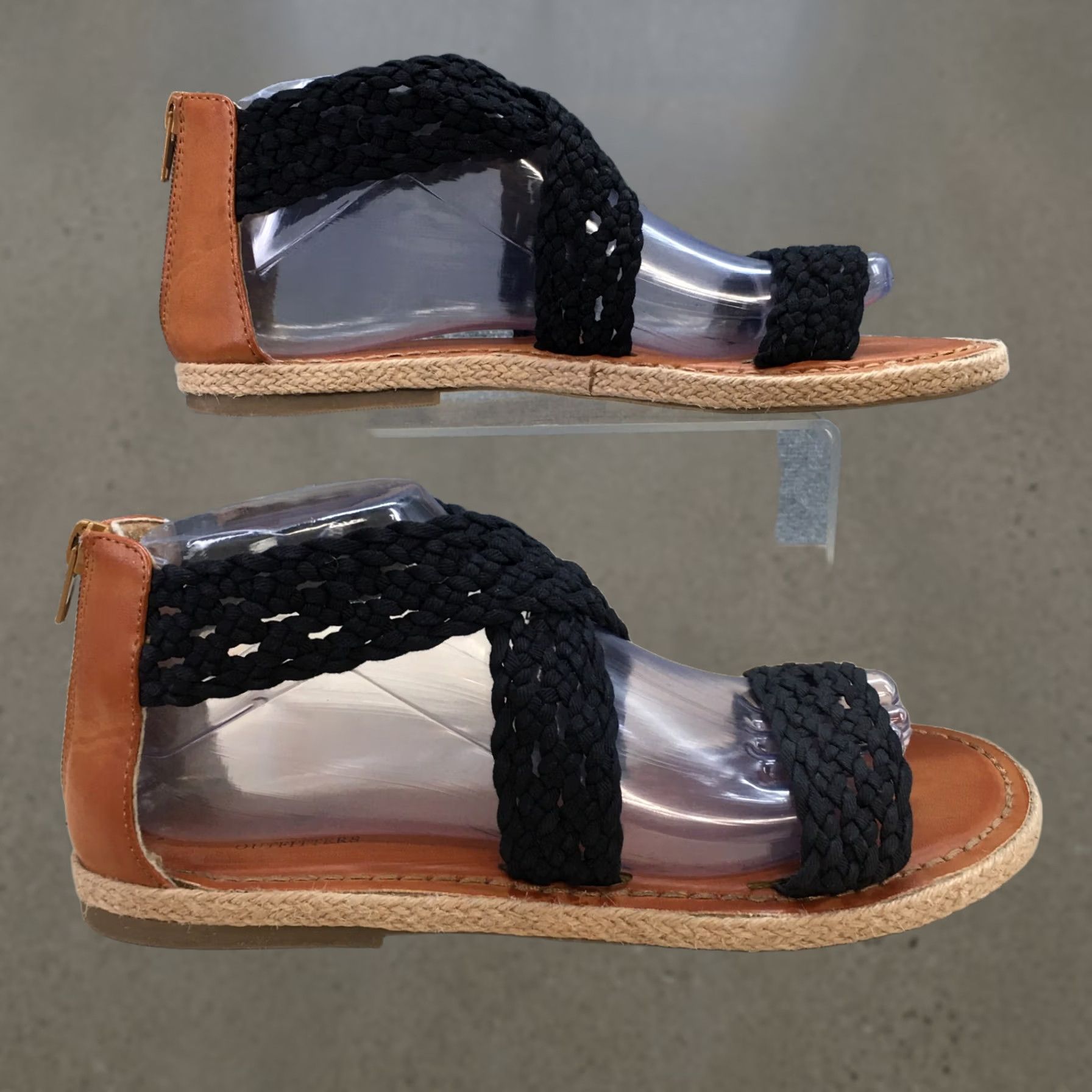 American Eagle Outfitters American Eagle Outfitters Sandals Womens 9 Strappy Flats Black Fabric Comfort Shoes Size US 9 / IT 39 - 1 Thumbnail