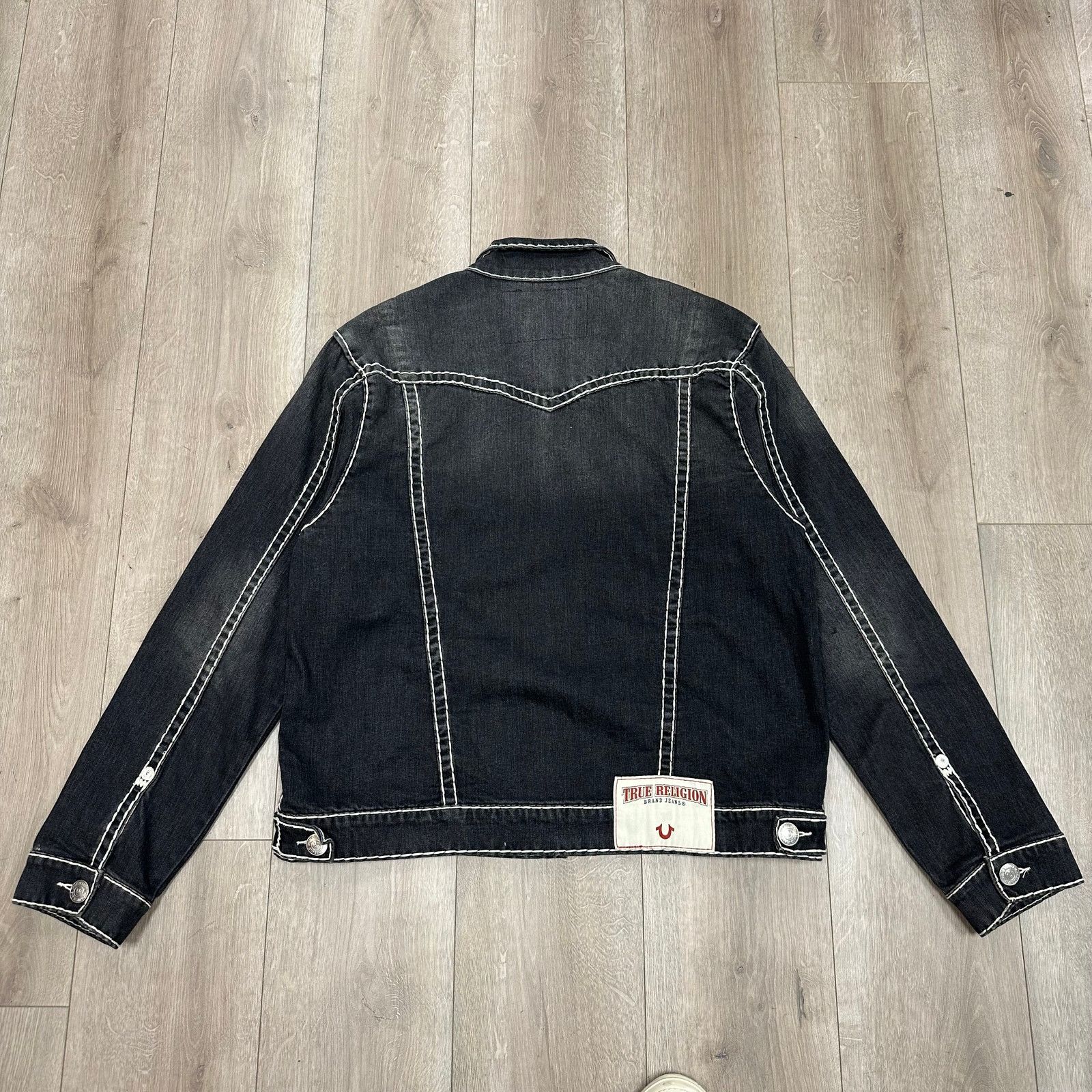 True Religion True Religion Jimmy contrast-stitch denim jacket washed XXL Size US XXL / EU 58 / 5 - 6 Thumbnail