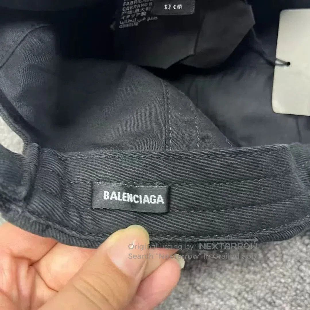 Balenciaga Balenciaga Distressed Cotton Baseball Cap. Size ONE SIZE - 3 Thumbnail