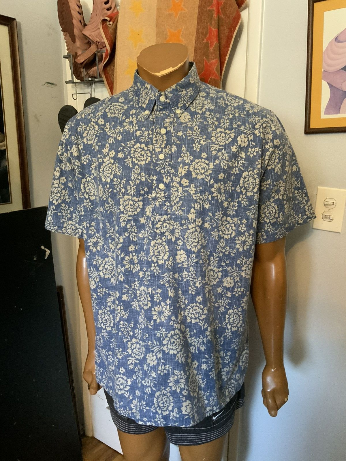 Reyn Spooner Vintage Reyn Spooner Reverse Print 1/4 Button Camp Shirt Size US L / EU 52-54 / 3 - 7 Thumbnail
