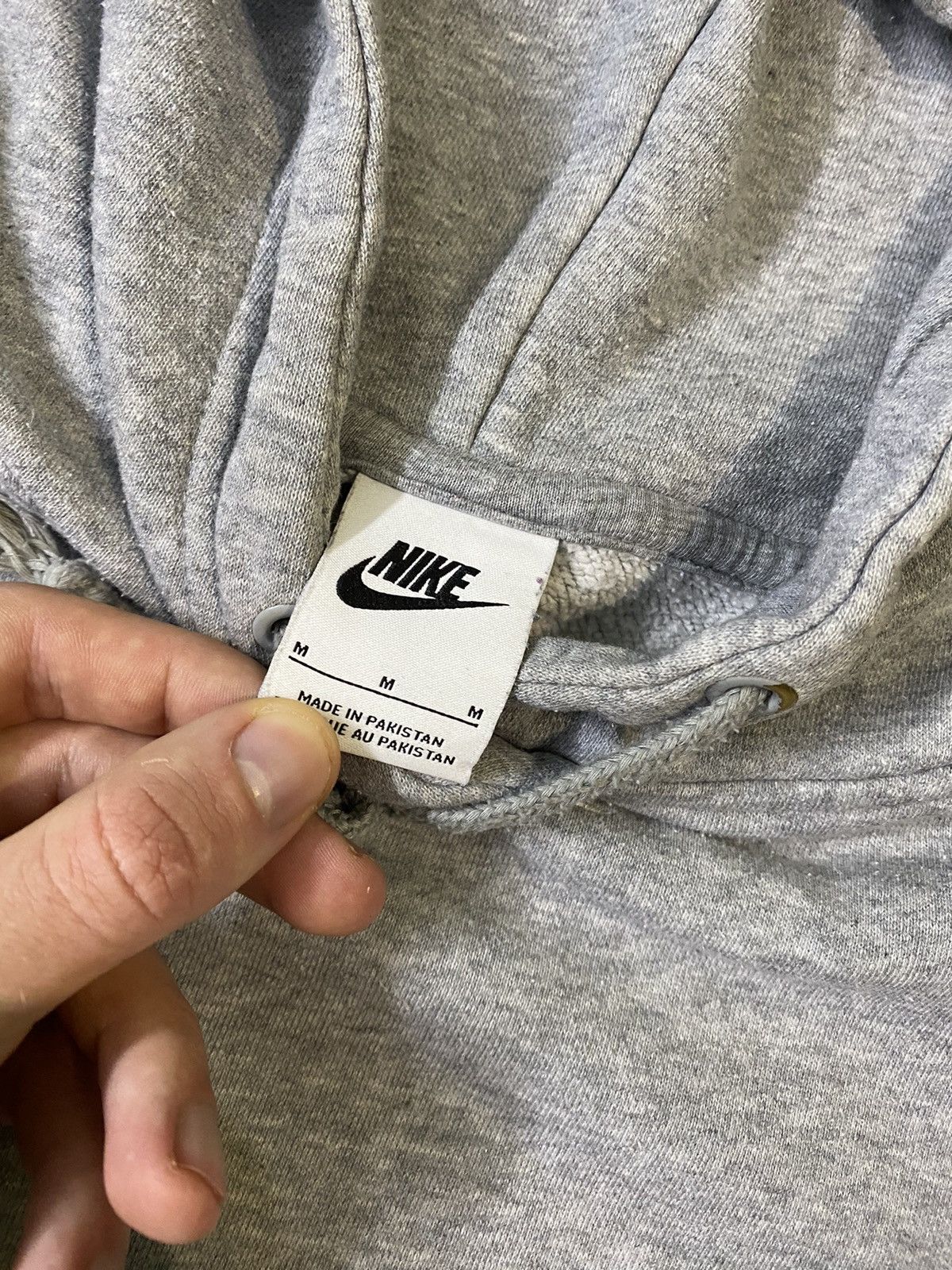 Nike × Vintage Vintage Nike Centre Swoosh Oversized Grey Hoodie Size M Size M / US 6-8 / IT 42-44 - 6 Thumbnail
