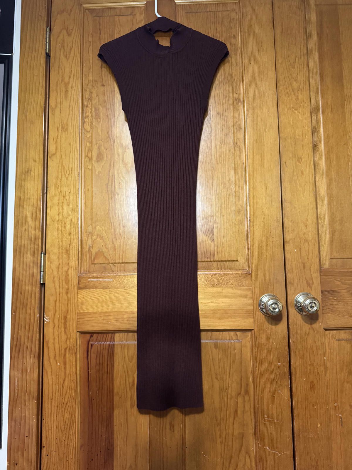 Other Pink Rose Brown Ribbed Midi Dress Size S Size S / US 4 / IT 40 - 2 Thumbnail