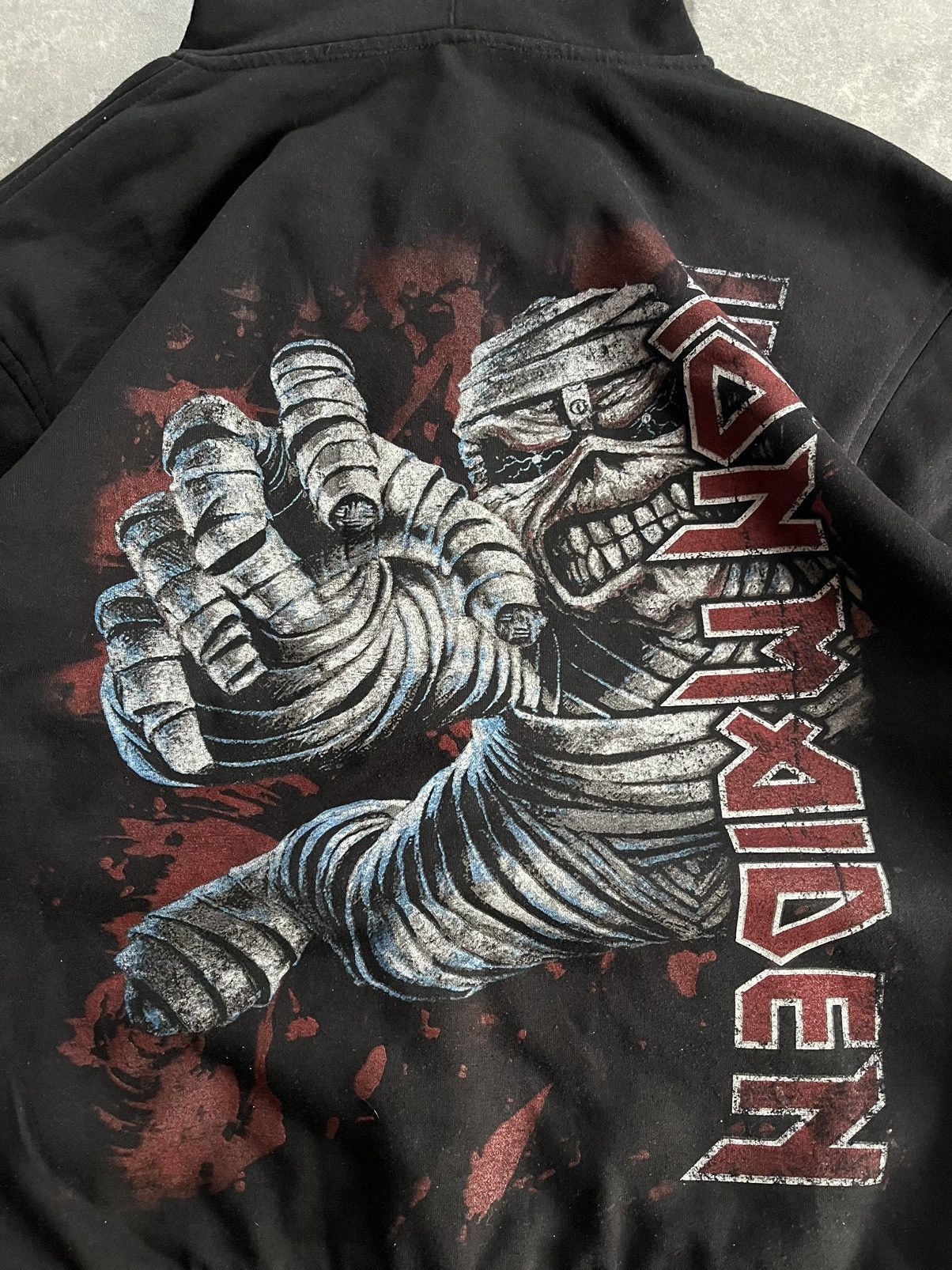 Iron Maiden Iron Maiden Mummy Hand Printed Zip Hoodie XXL Size US XXL / EU 58 / 5 - 11 Thumbnail