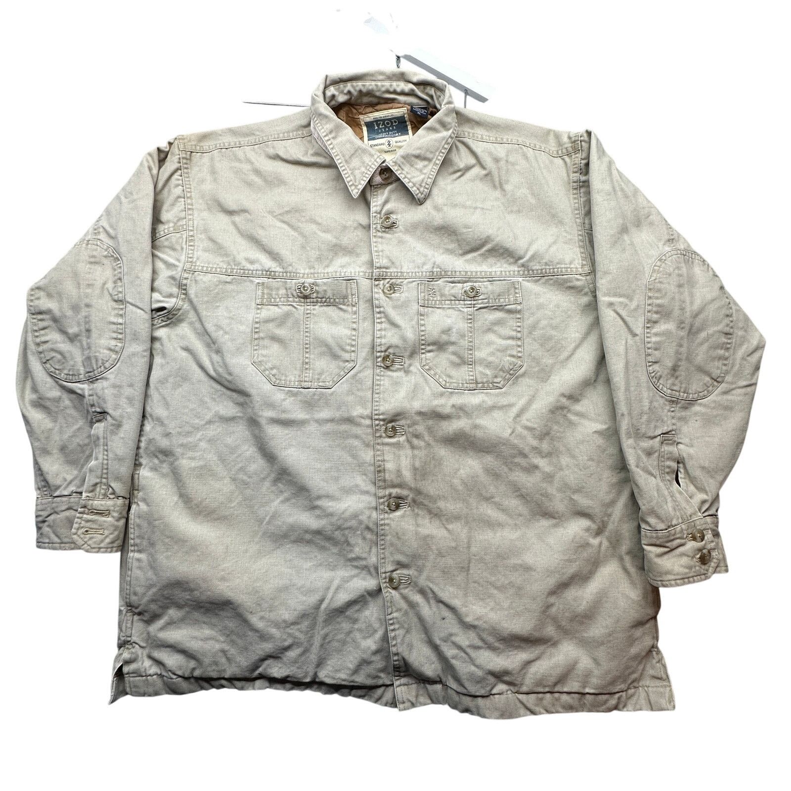 Izod VTG Izod Heavy Duty Duck Canvas Lined Work Shirt Mens XL Size US XL / EU 56 / 4 - 1 Thumbnail