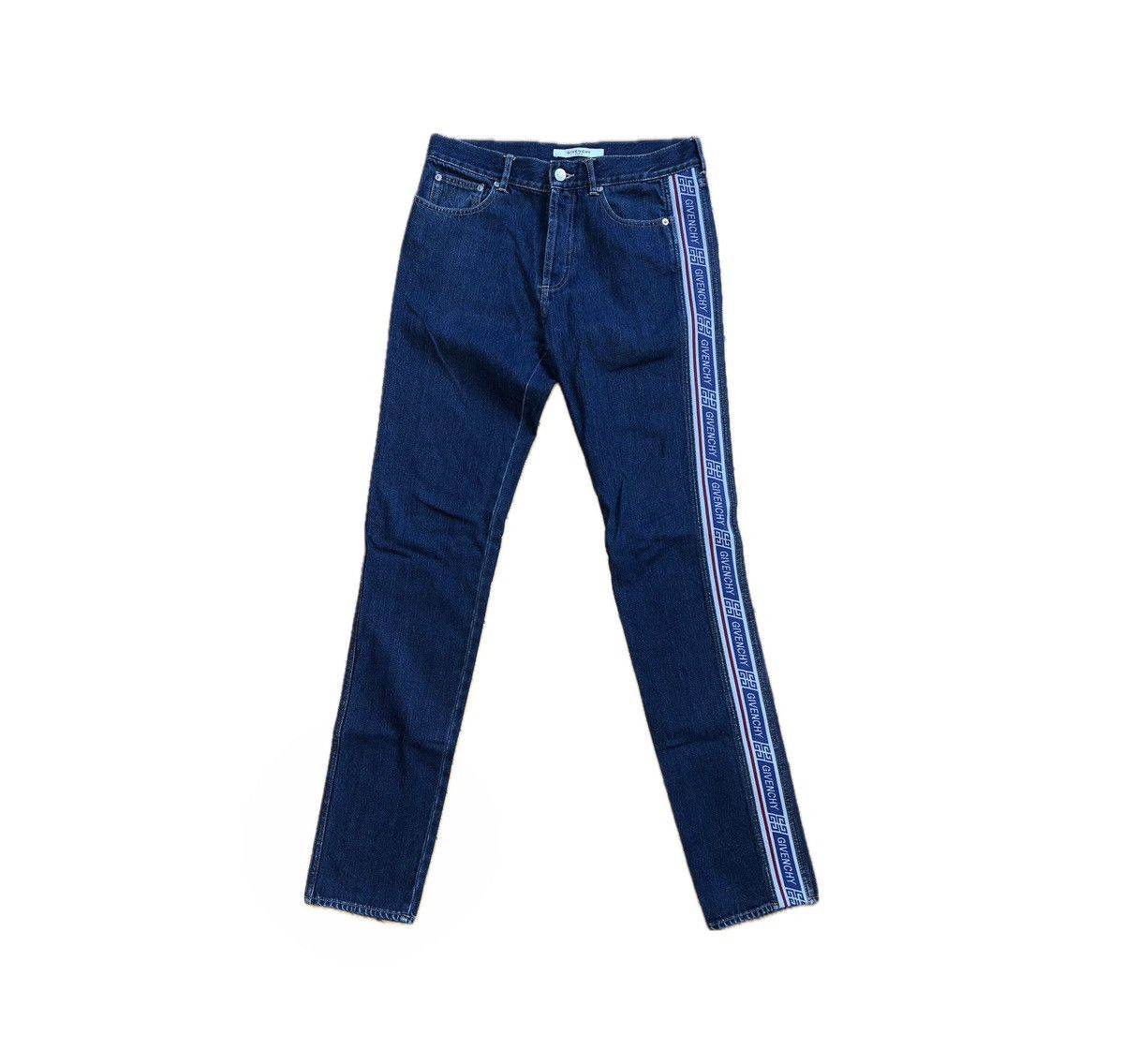 image of Givenchy Denim Jeans Tape Logo Blue Wash 30, Men's