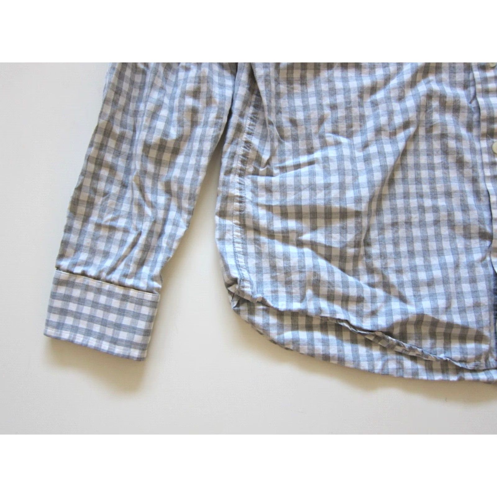 Banana Republic Banana Republic Grey Plaid Cotton Slim Fit Button Long Sleeve Shirt M Size US M / EU 48-50 / 2 - 7 Thumbnail