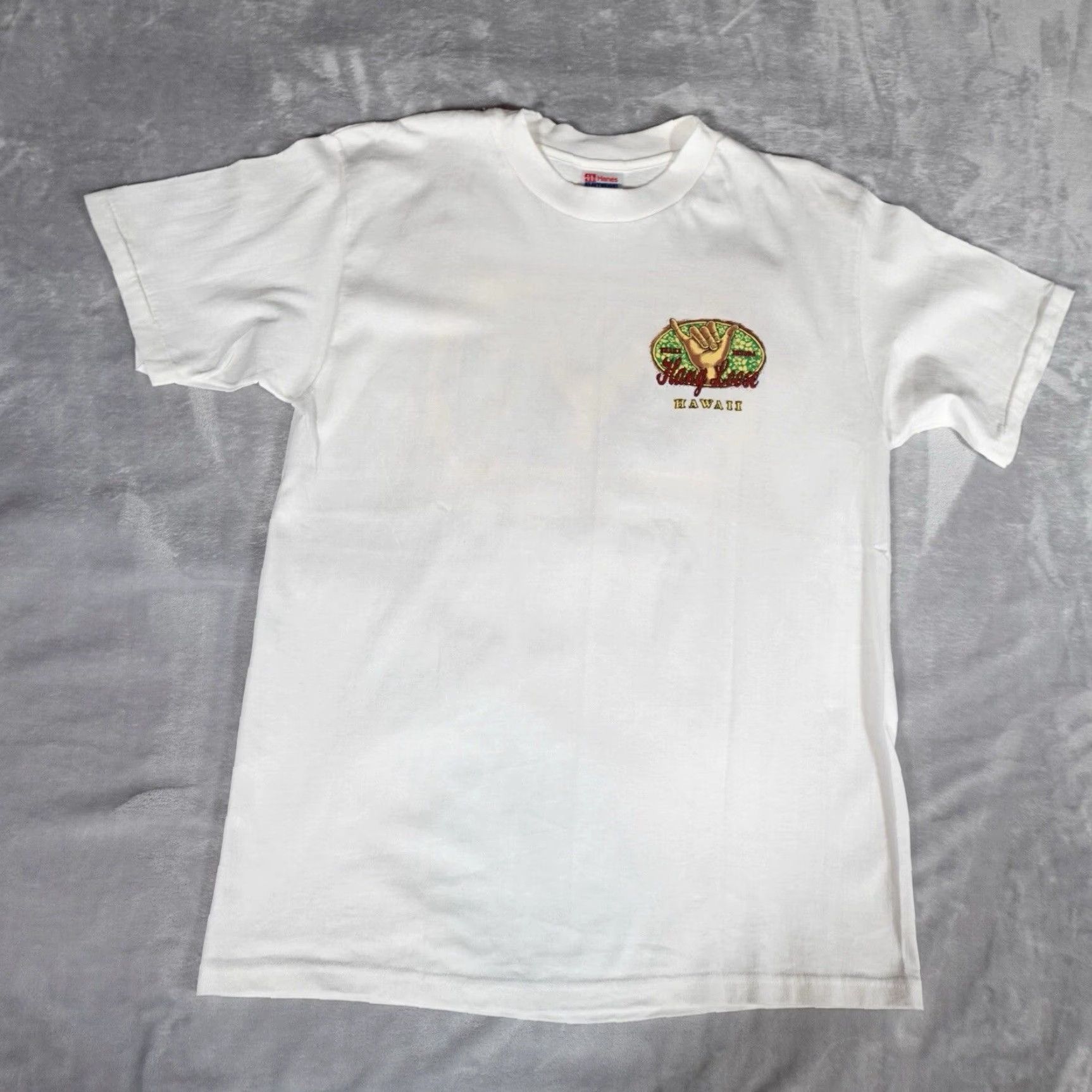 Vintage VINTAGE Hawaii T-Shirt Men L Slim Fit White 90s Graphic Print Crew Neck Summer Size US L / EU 52-54 / 3 - 5 Thumbnail