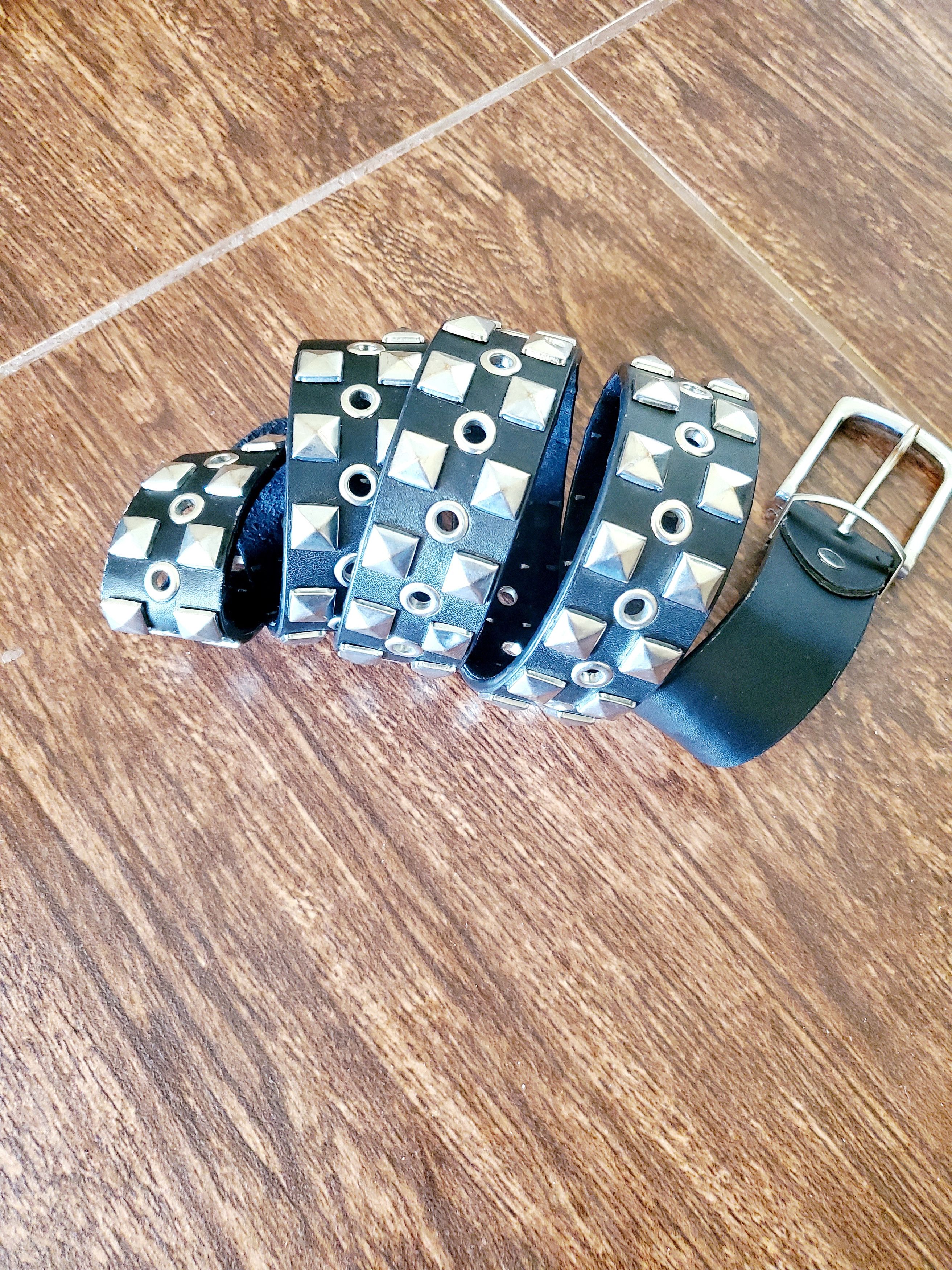 Japanese Brand × Vintage Vintage Pyramid Studded Belt (black) Size ONE SIZE - 3 Thumbnail