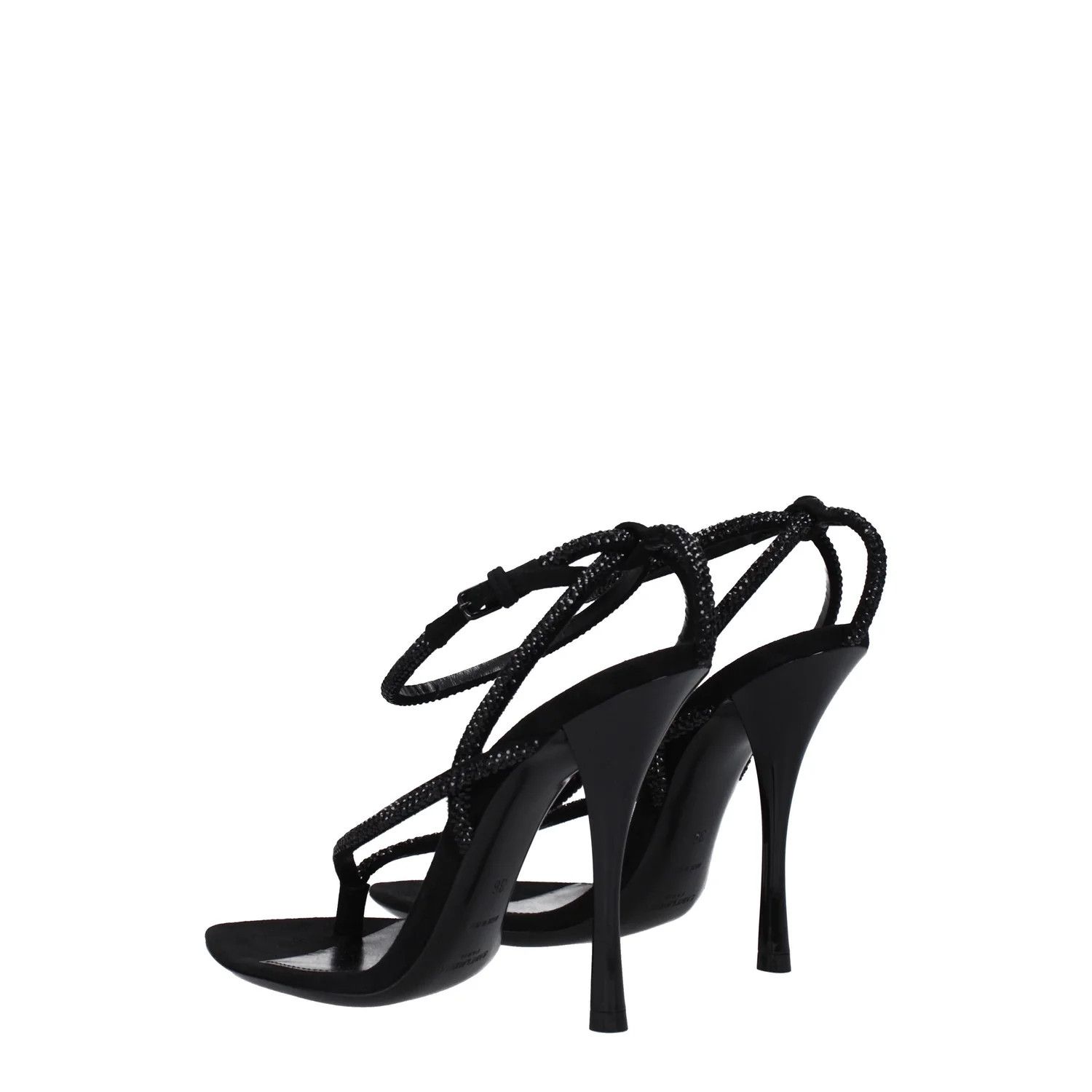 Saint Laurent Paris ob1o1e1124 Suede Sandals in Black Size US 10 / IT 40 - 4 Thumbnail