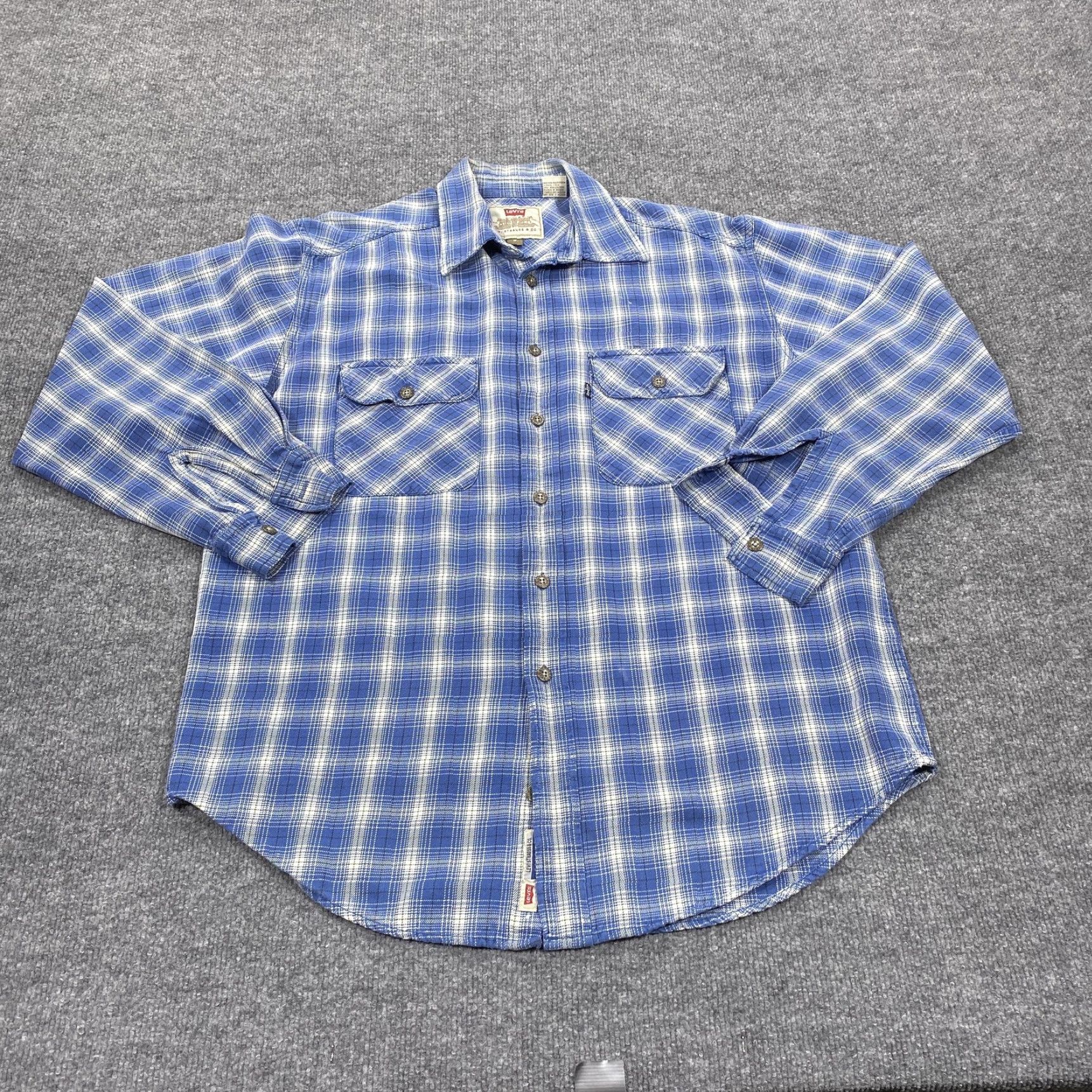 Levi's Levi's Shirt Mens Medium Blue Plaid Long Sleeve Button Up Pockets Casual Size US M / EU 48-50 / 2 - 2 Thumbnail