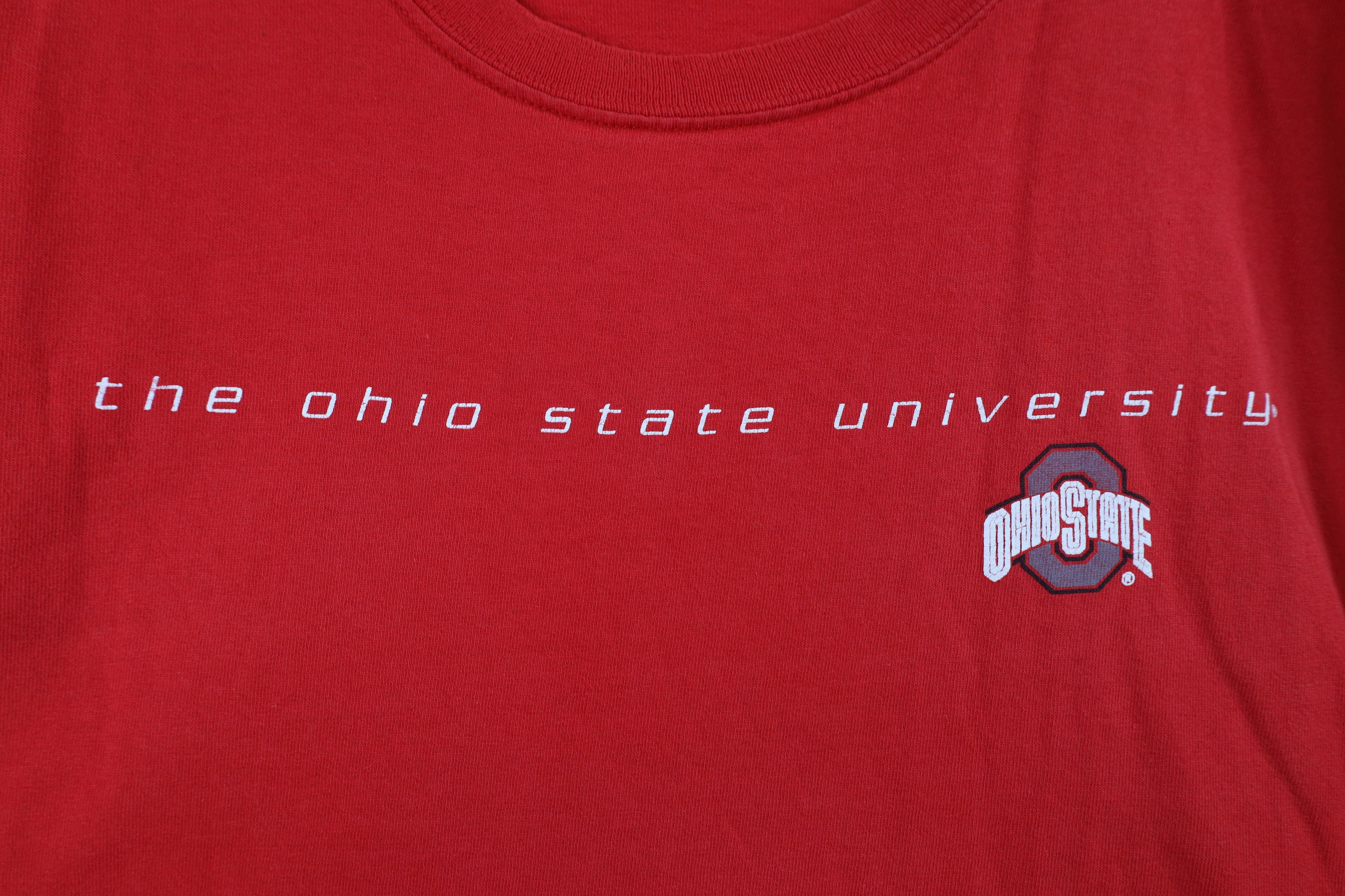 Vintage Vintage 90s Spell Out The Ohio State University T-Shirt Red Size US XL / EU 56 / 4 - 4 Thumbnail