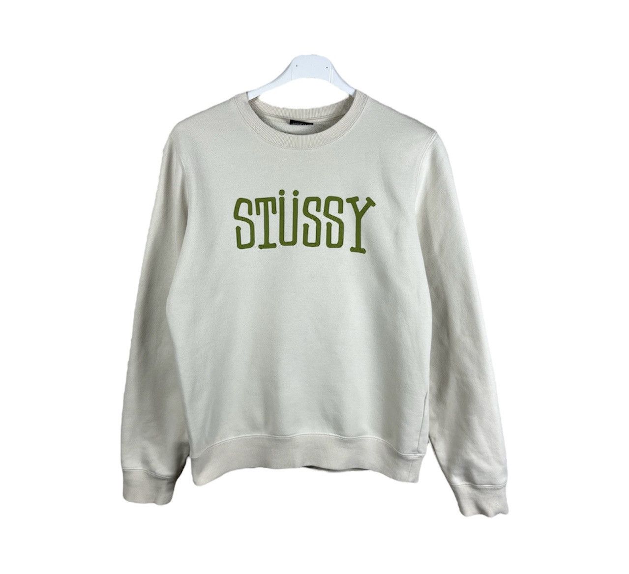 Stussy Vintage Stussy y2k cream green big logo crewneck sweatshirt Size US S / EU 44-46 / 1 - 1 Thumbnail