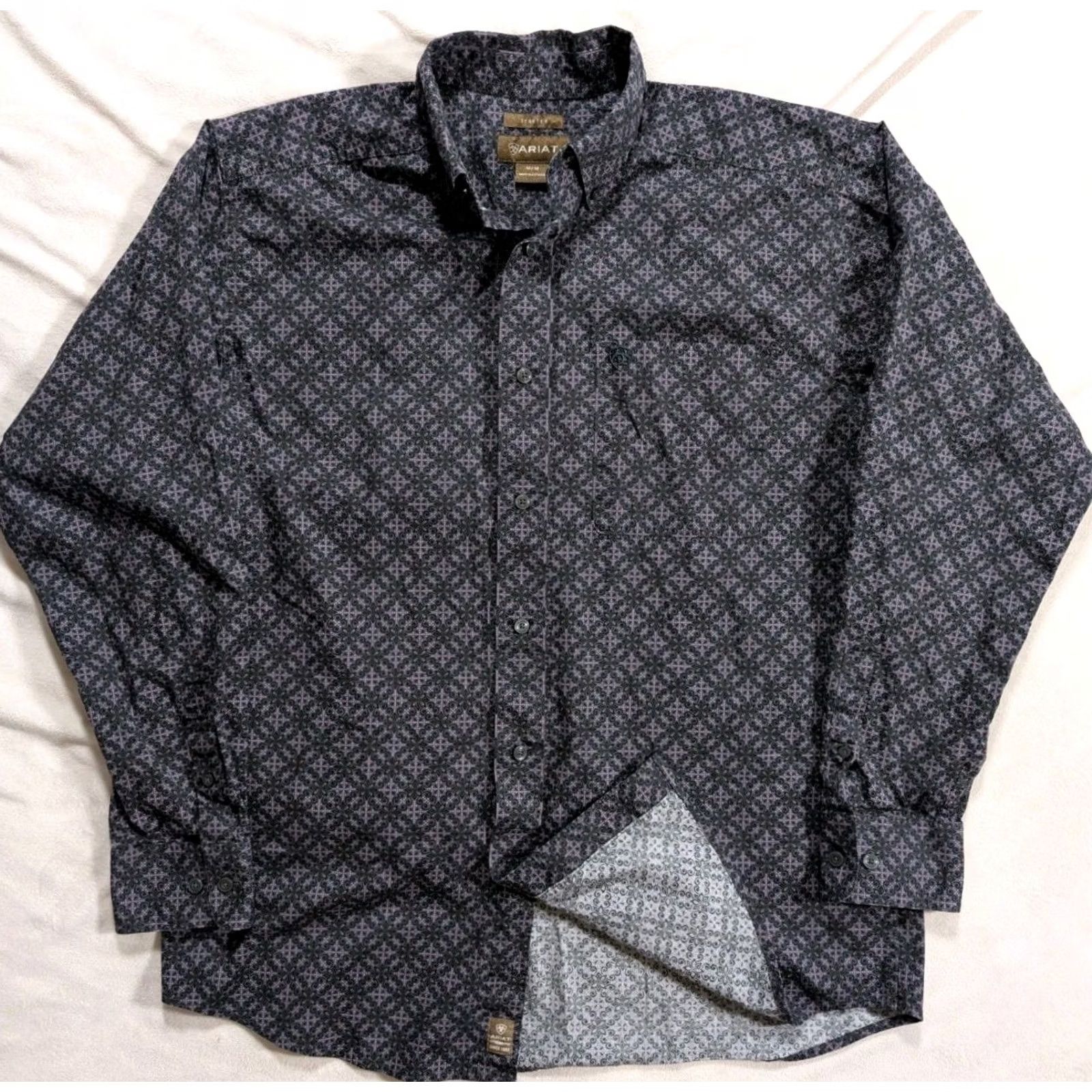 Ariat Ariat Button-Up Shirt Geometric AOP Stretch Long Sleeve Purple & Black Mens M Size US M / EU 48-50 / 2 - 2 Thumbnail