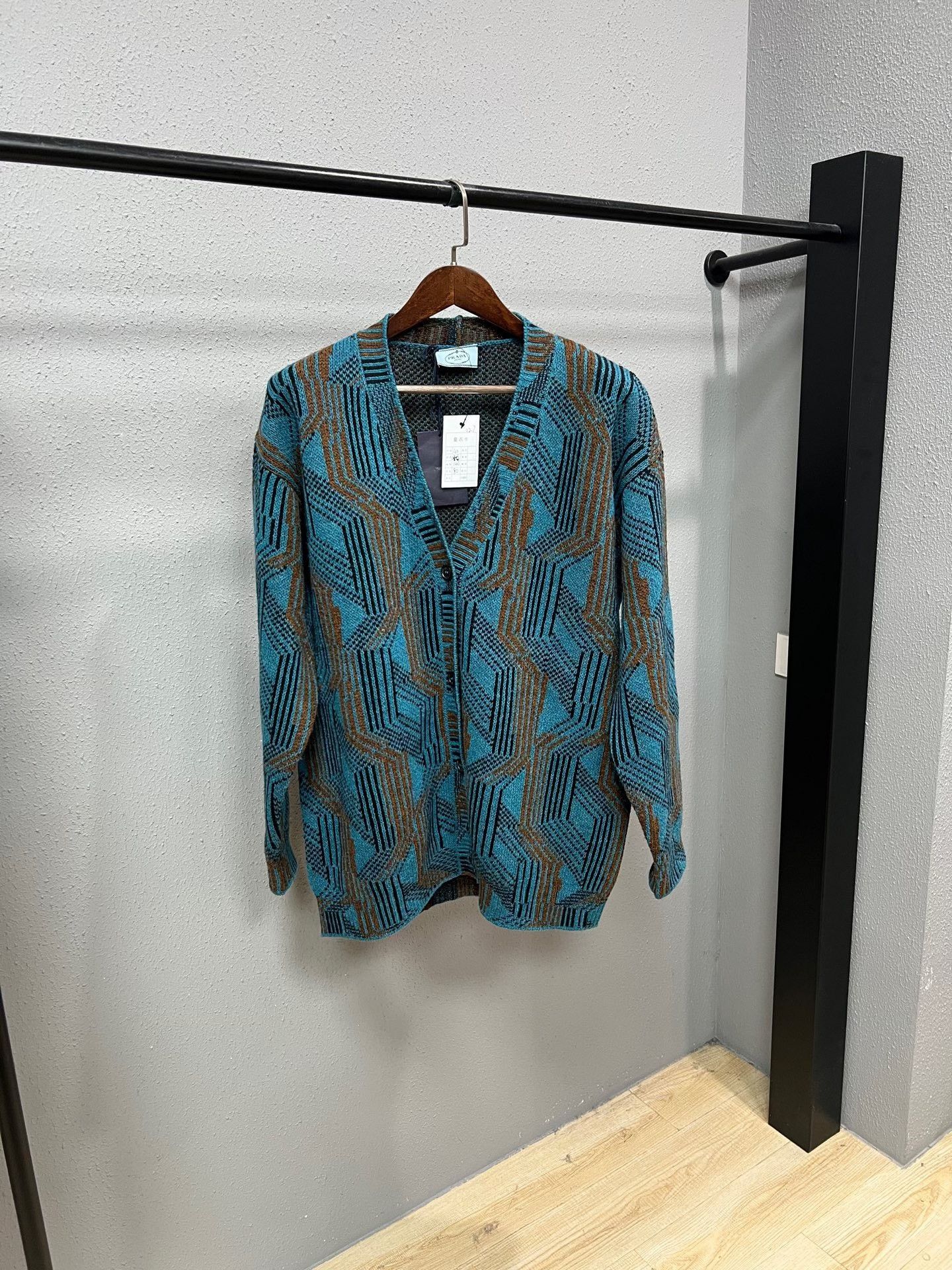 Prada Prada Blue Jacquard Cardigan Size 42 Size M / US 6-8 / IT 42-44 - 1 Thumbnail