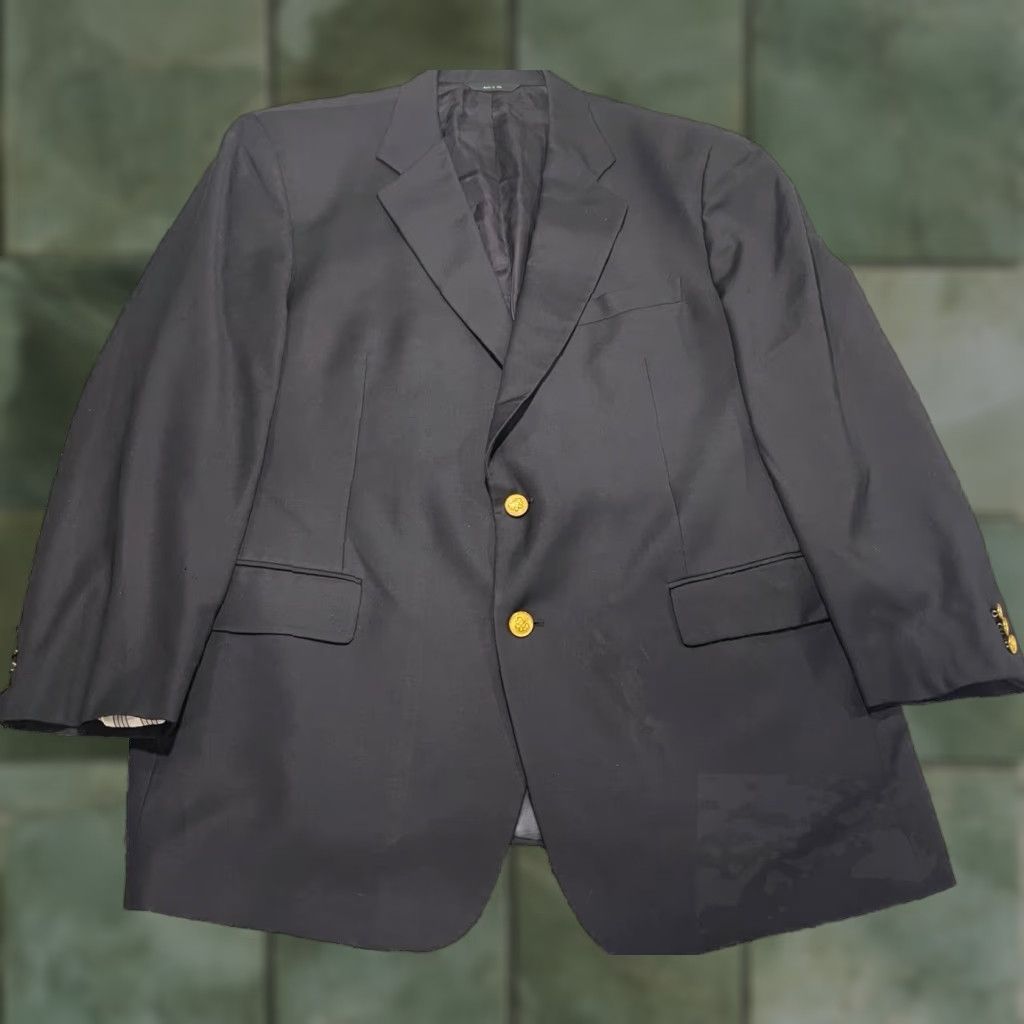 Brooks Brothers Brooks Brothers Loro Piana Black Wool Sport Coat Blazer 46R Regular Fit Business Casual Mens Size 46R - 1 Thumbnail