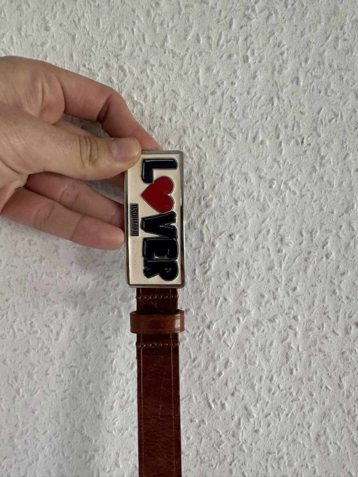 Dsquared2 Lover Heart Buckle Leather Belt Size 30 - 3 Thumbnail