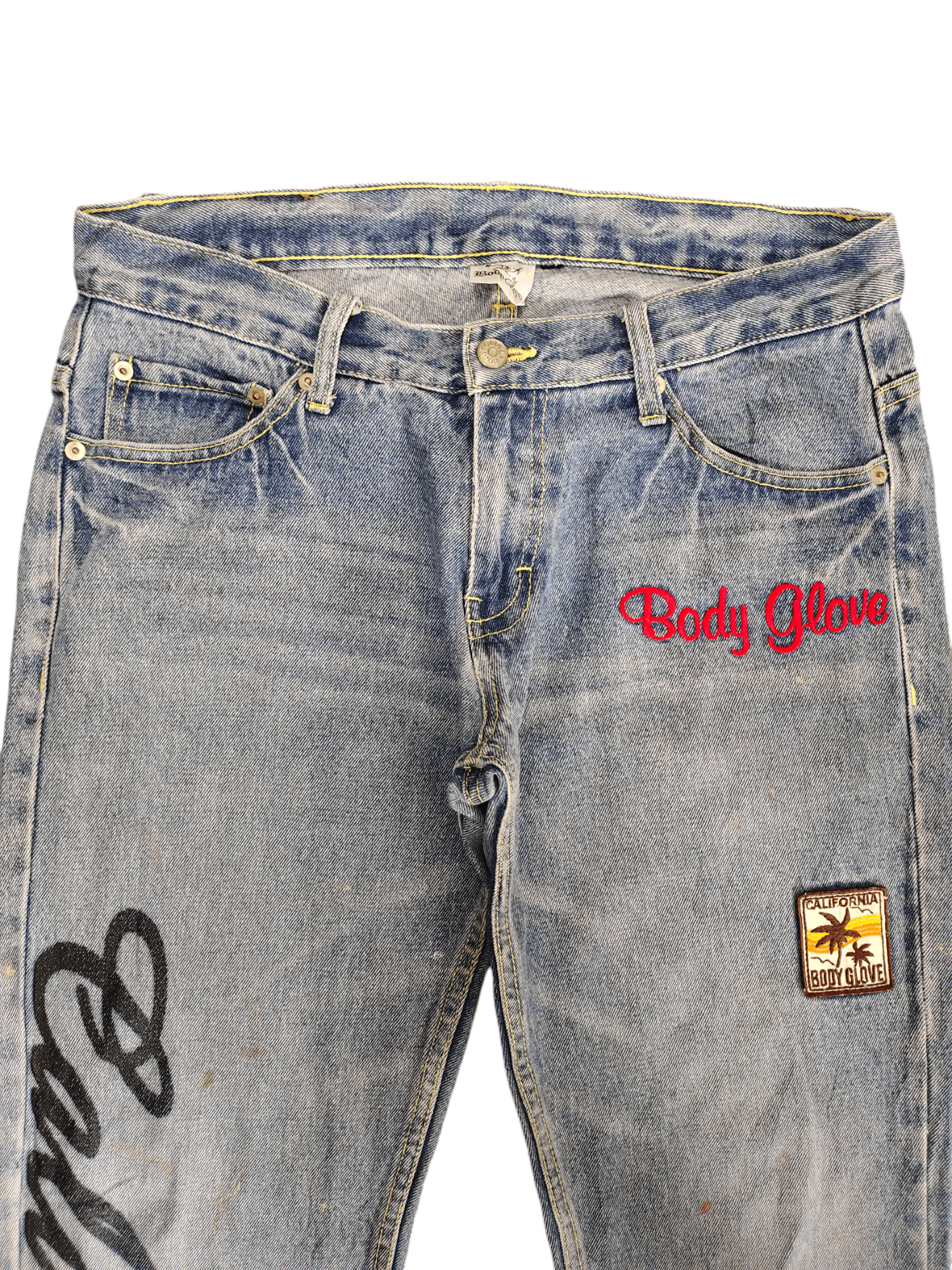 Body Glove Vintage Y2k Body Glove Spell Out Patches Embroidered Jeans Size US 34 / EU 50 - 2 Thumbnail