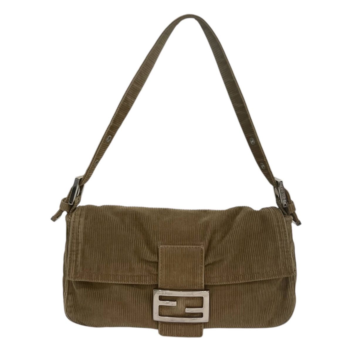 Fendi Corduroy Baguette Shoulder Bag in Blue, Women's