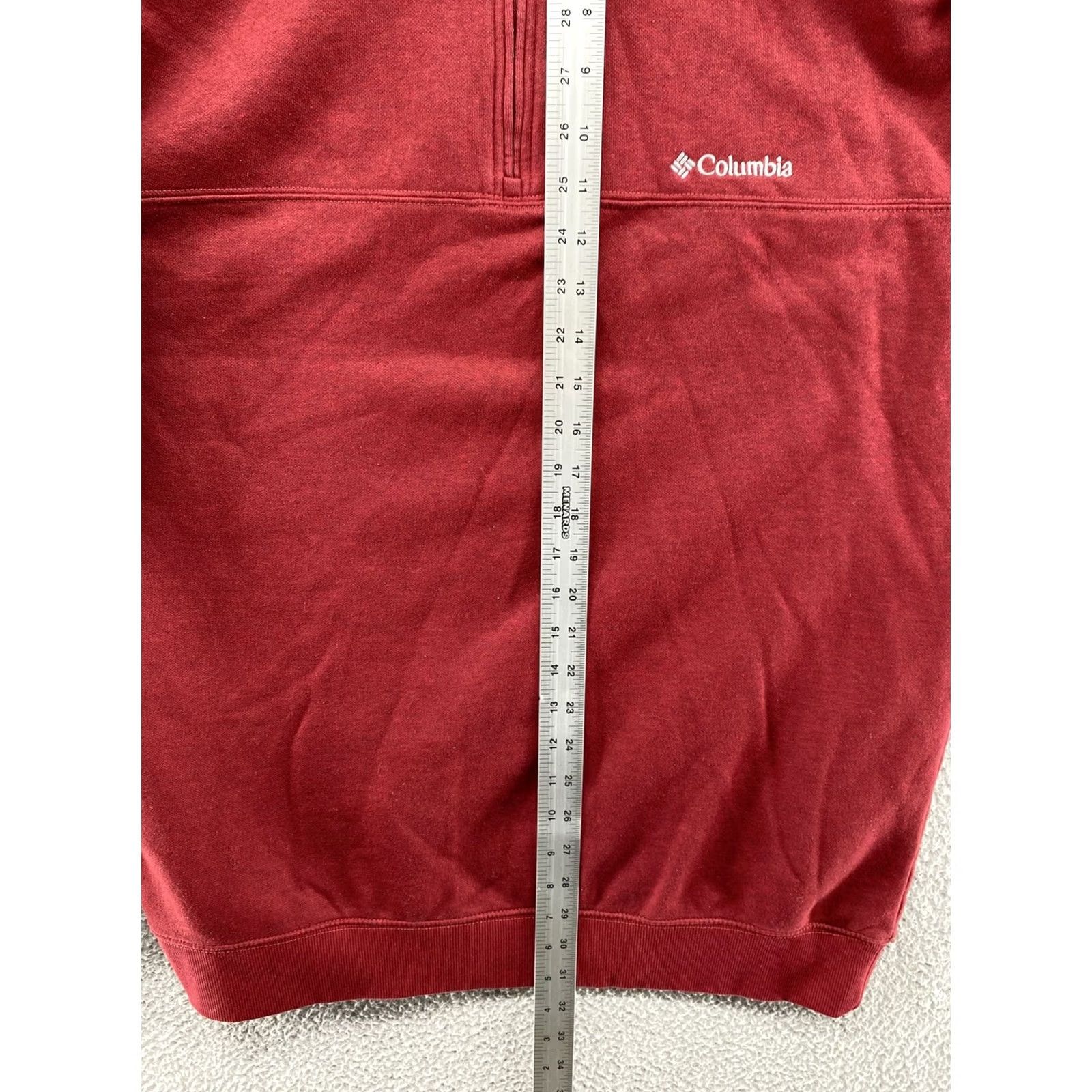 Vintage Columbia Mens Pullover Red 1/4 Zipper Knit Mock Neck Sweater Jacket Cotton XL Regular Casual Size US XL / EU 56 / 4 - 7 Thumbnail