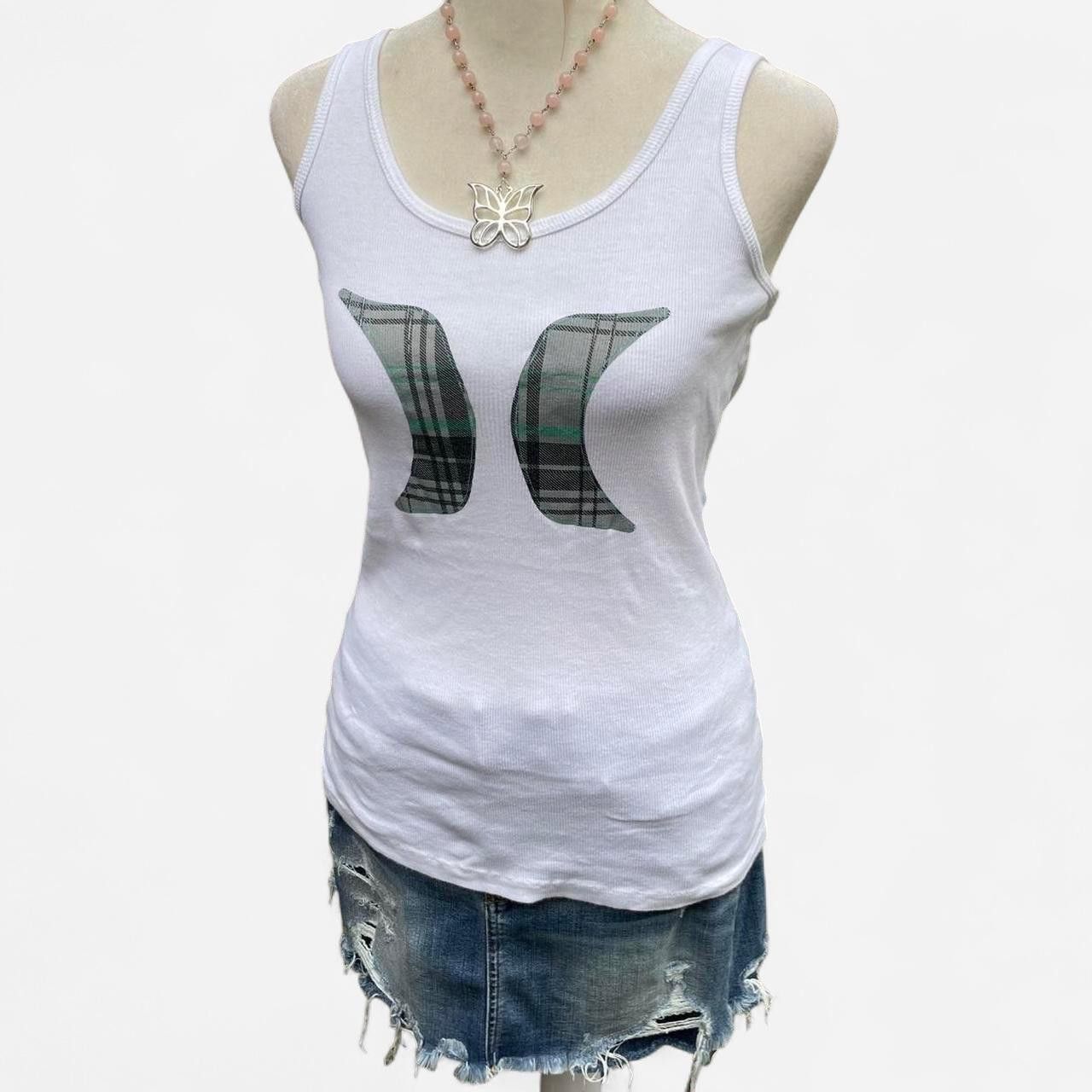 Hurley White Plaid Logo Hurley Tank Size Large Slim Fit Size L / US 10 / IT 46 - 1 Thumbnail