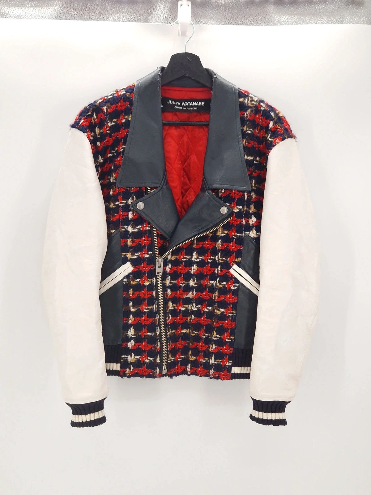 Junya Watanabe Junya Watanabe Tweed & Faux Leather Hybrid Biker Jacket Size M / US 6-8 / IT 42-44 - 1 Thumbnail