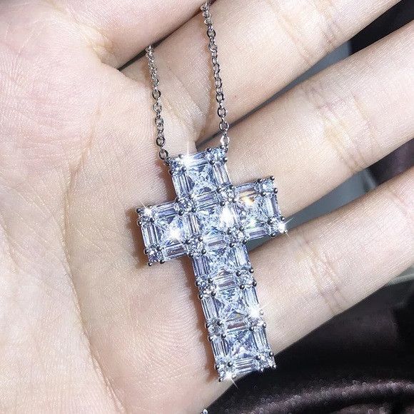 Other Unisex 925 Sterling Silver Plated Luxury Cross (4) Size ONE SIZE - 2 Thumbnail