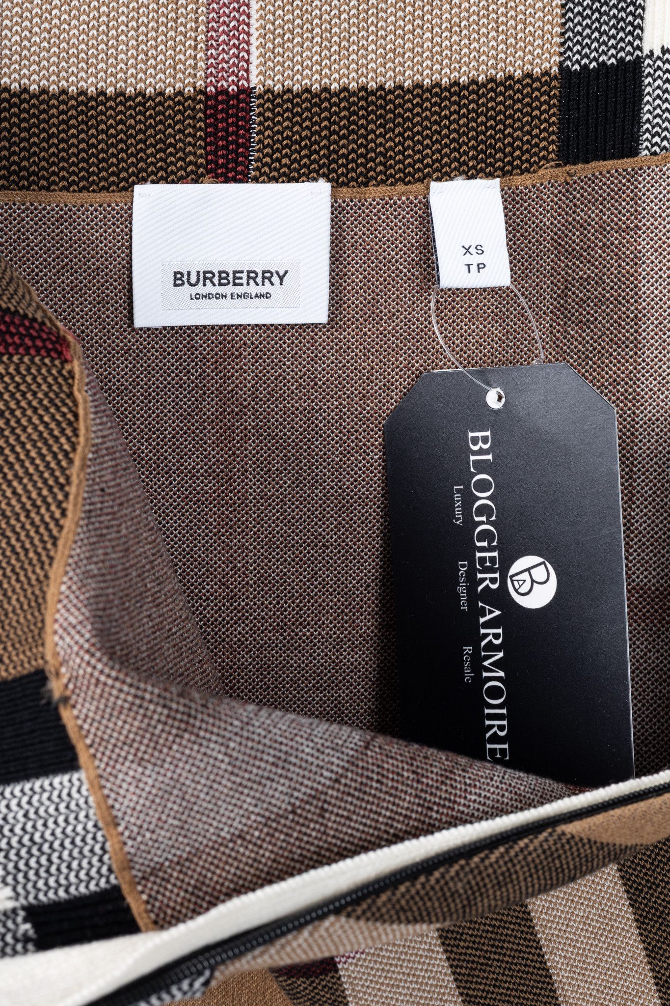 Burberry Burberry Kammie Birch Brown Check Knit Pencil Skirt Size 26" / US 2 / IT 38 - 7 Thumbnail