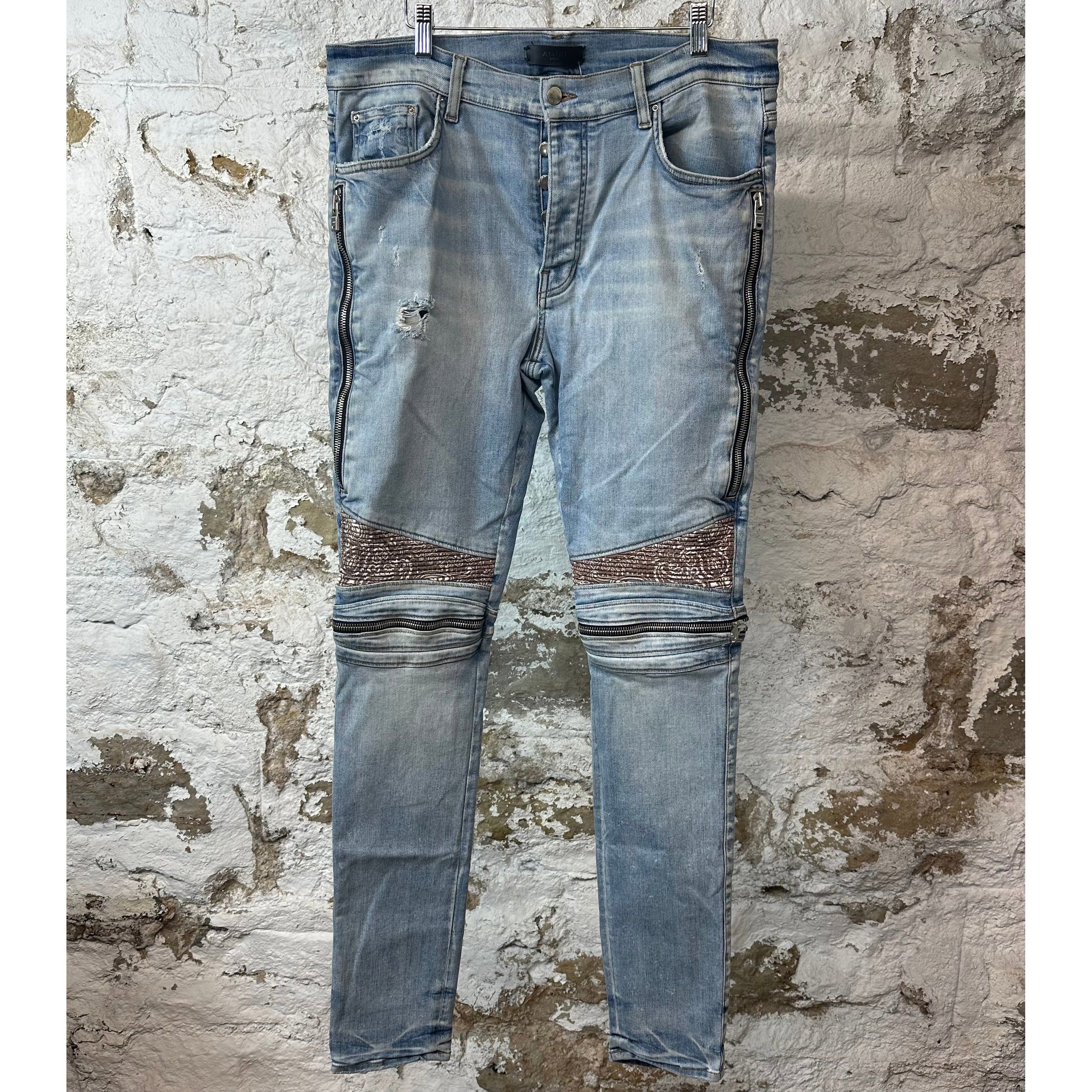 Amiri Amiri MX2 Brown Paisley Blue Denim Jeans Sz 36 Size US 36 / EU 52 - 1 Thumbnail