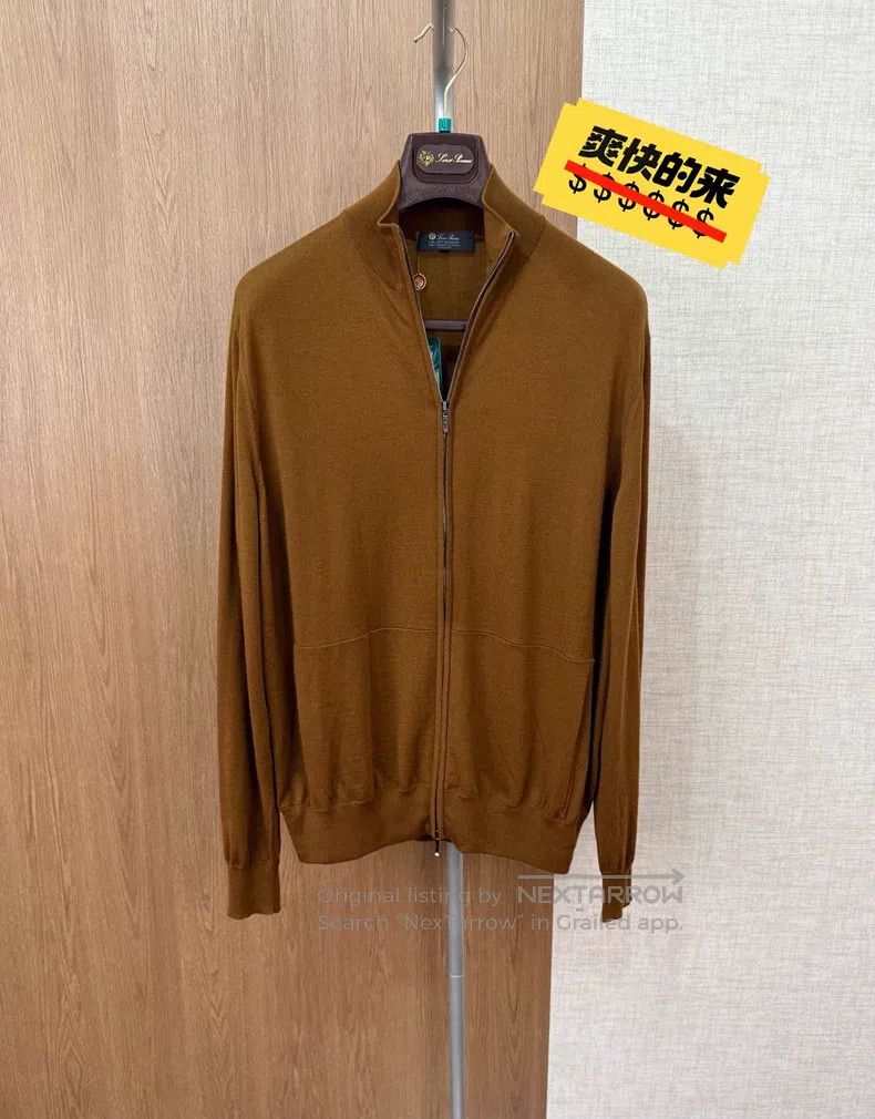 Loro Piana Loro Piana 12 Micron Full Zip Knit Sweater Camel Color Size US L / EU 52-54 / 3 - 1 Thumbnail