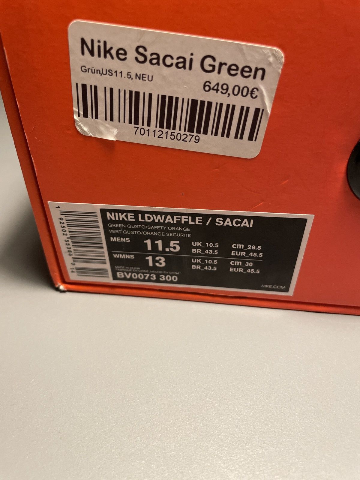 Nike × Sacai Nike x Sacai ‘Green Gustoi Size US 11.5 / EU 44-45 - 8 Thumbnail