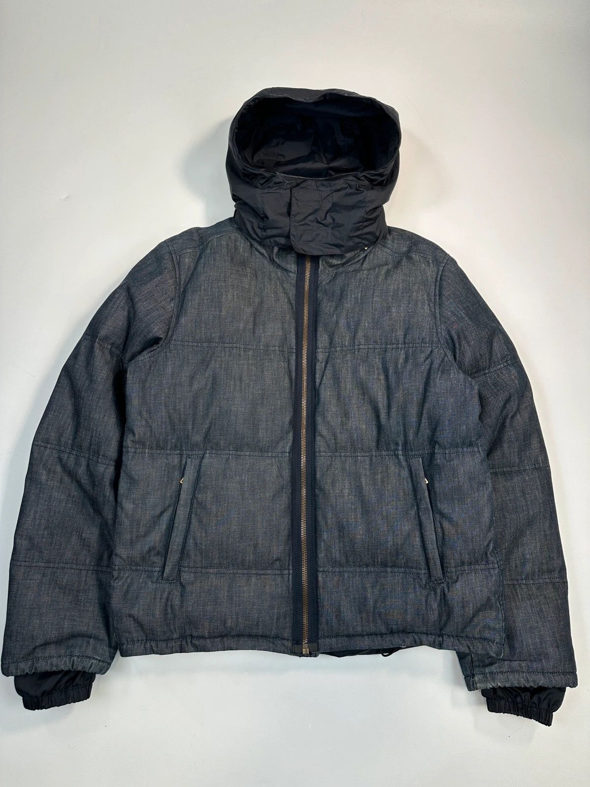 Prada Prada Sport FW04 Denim Blue Hybrid Down Puffer Hooded Jacket Size US L / EU 52-54 / 3 - 1 Thumbnail