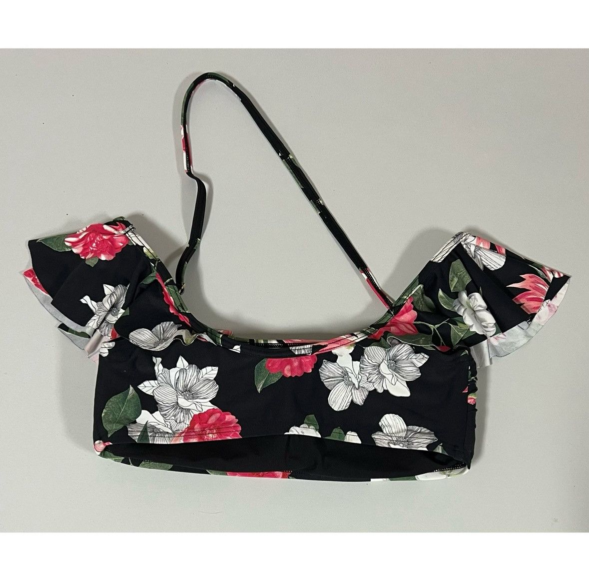 Vince Camuto Off-the-Shoulder Floral Ruffle Bikini Top Swimwear Size S 🌹✨ Size S / US 4 / IT 40 - 4 Thumbnail