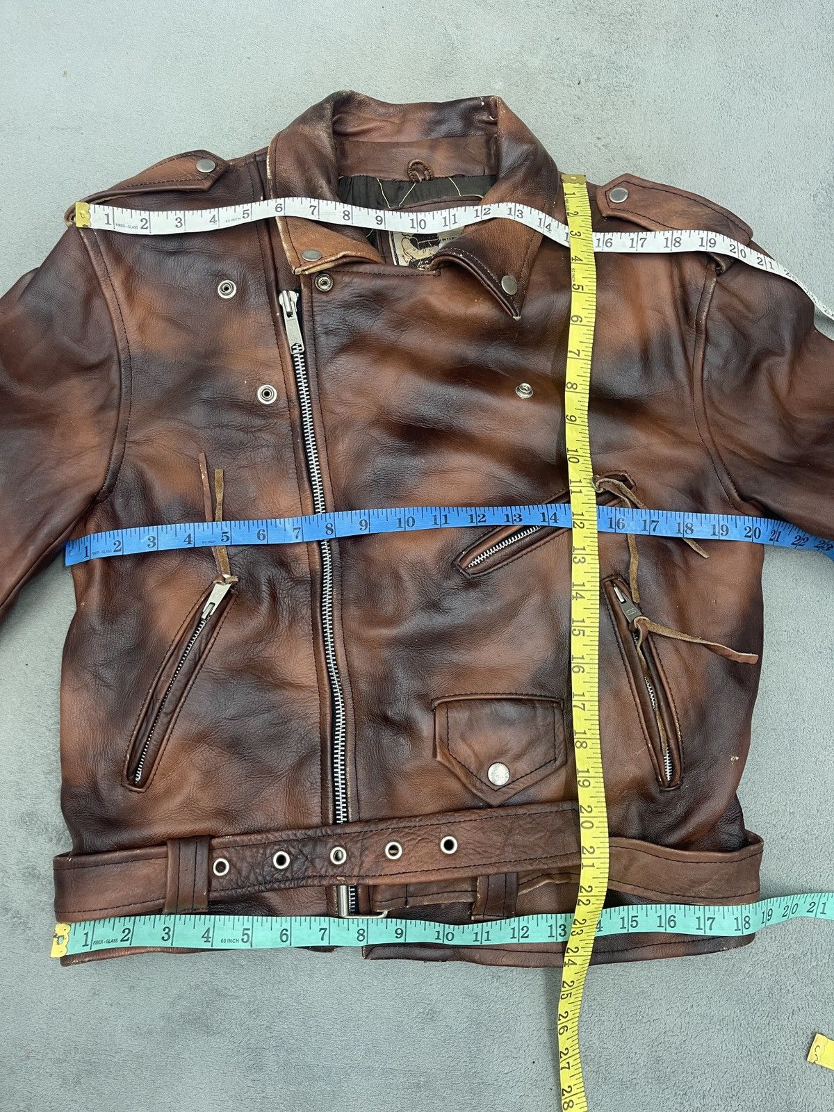 Vintage STEALS💥AMI BIKER’S LEATHER JACKET TIGER STRIPES Size US XXS / EU 40 - 12 Thumbnail