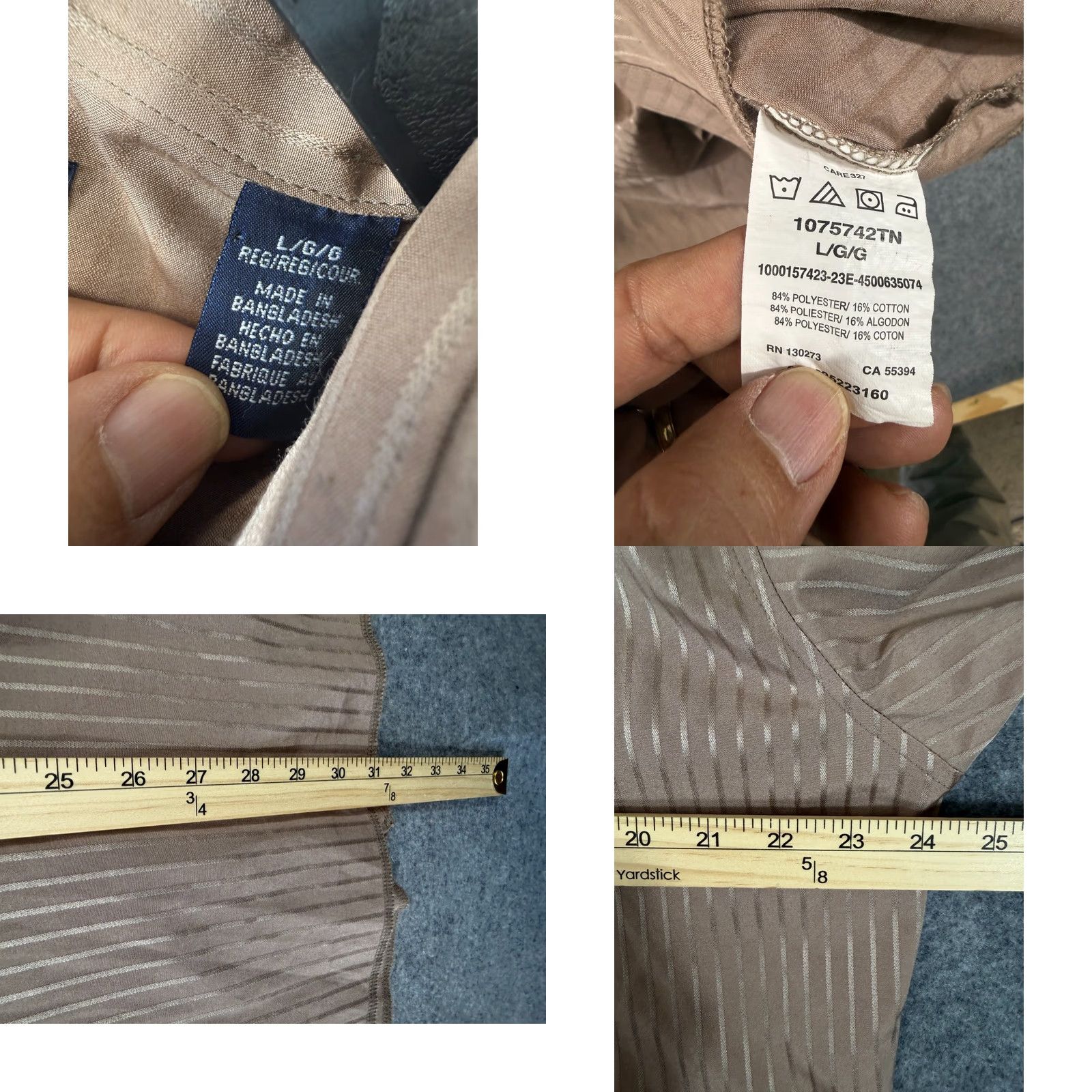 Wrangler VINTAGE Wrangler Western Shirt Mens L Brown Dobby Striped Pearl Snap Front Flap Pocket Long Sleeve Mens Size US L / EU 52-54 / 3 - 9 Thumbnail