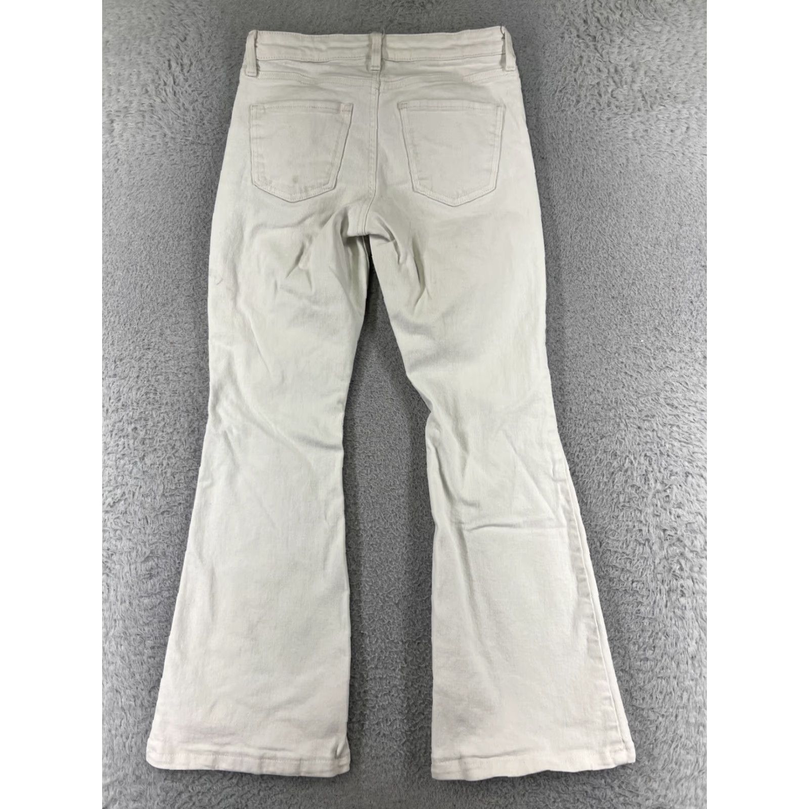 Vintage Celebrity Pink Jeans Juniors 25 White Denim Flared 5-Pocket Stretch Cotton Blend Regular Womens 25x28 USA 90s? No; skip decade. Size 42" / US 20 - 2 Thumbnail