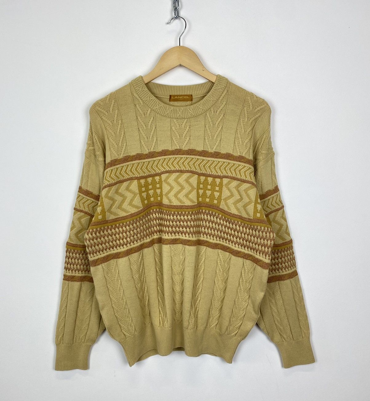 Lancel Vintage Lancel 3D Knit Sweater Abstract Pattern Men’s Size L Size US L / EU 52-54 / 3 - 1 Thumbnail