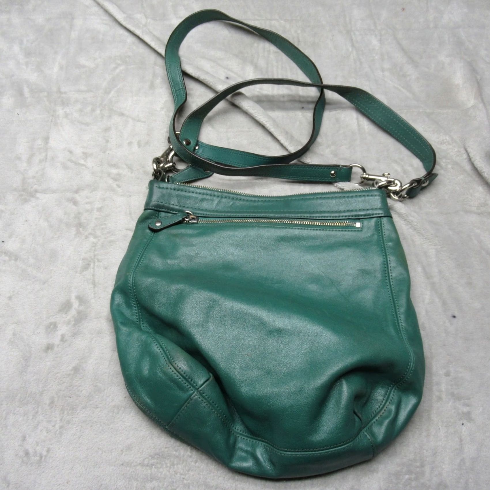 Coach Coach Crossbody Bag Green Leather Detachable Adjustable Strap Shoulder Size ONE SIZE - 6 Thumbnail