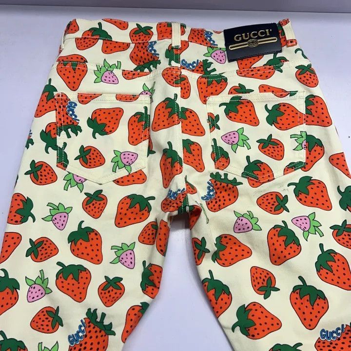 Gucci Gucci Strawberry Print Casual Pants for Women-2507 Size 26" / US 2 / IT 38 - 5 Thumbnail