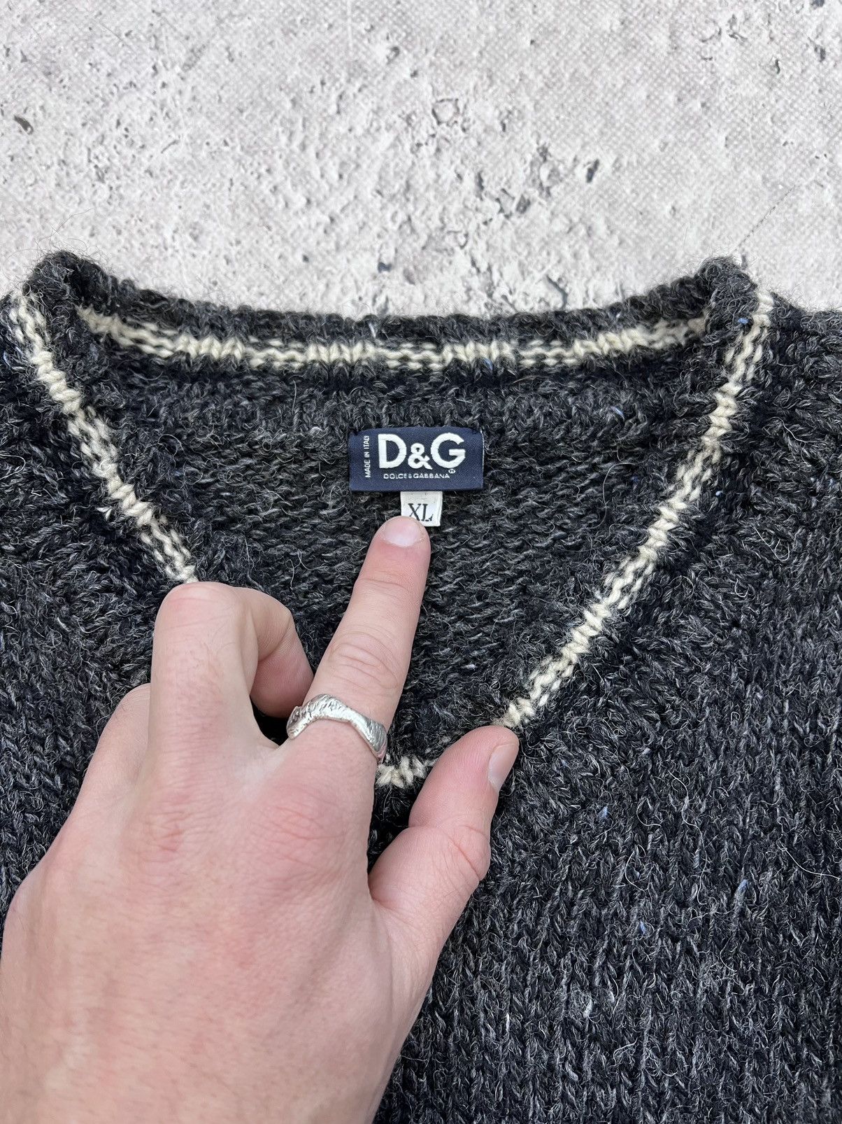 Dolce & Gabbana × Vintage Vintage Dolce Gabbana Big Logo Knit Sweater Striped 90s Size US XL / EU 56 / 4 - 5 Thumbnail