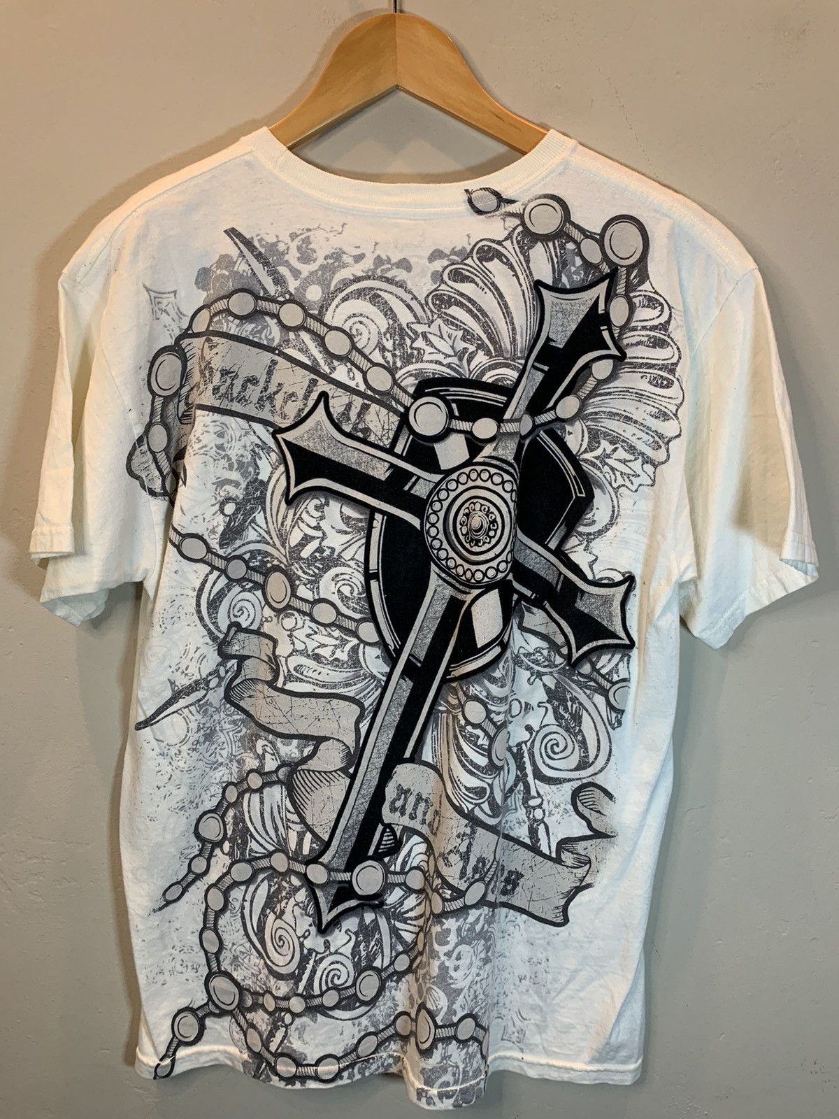 Chemistry × Vintage *RARE* Vintage Redemption Jesus AOP Cross Y2K Christ T-Shirt Size US M / EU 48-50 / 2 - 2 Thumbnail