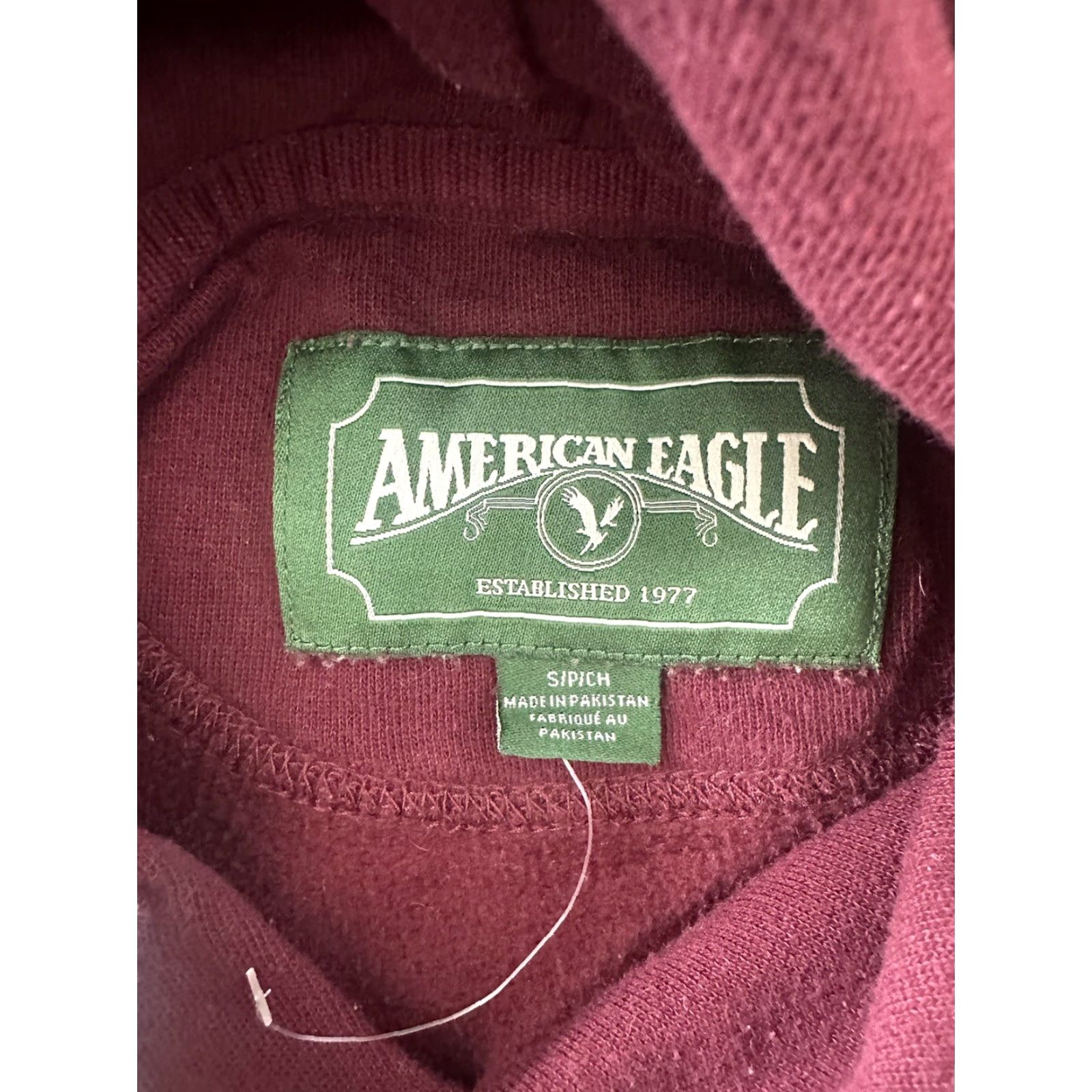 Vintage American Eagle Hoodie Pullover Men Red S Short Sleeve Crew Neck Pocket Hooded All Seasons Regular Sweatshirt Size US S / EU 44-46 / 1 - 3 Thumbnail