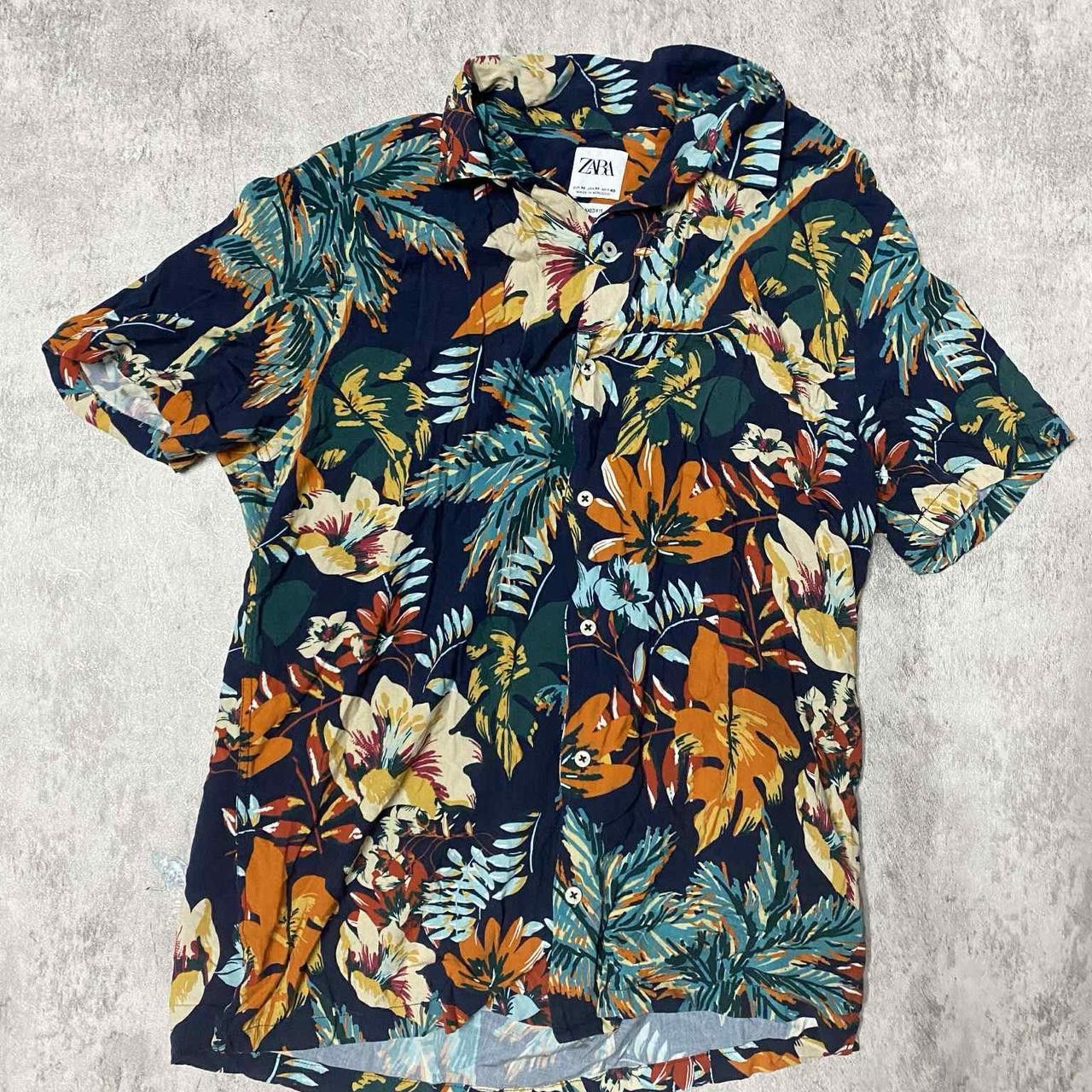Other Navy floral short sleeve button-up shirt #floralshirt Size US M / EU 48-50 / 2 - 2 Thumbnail