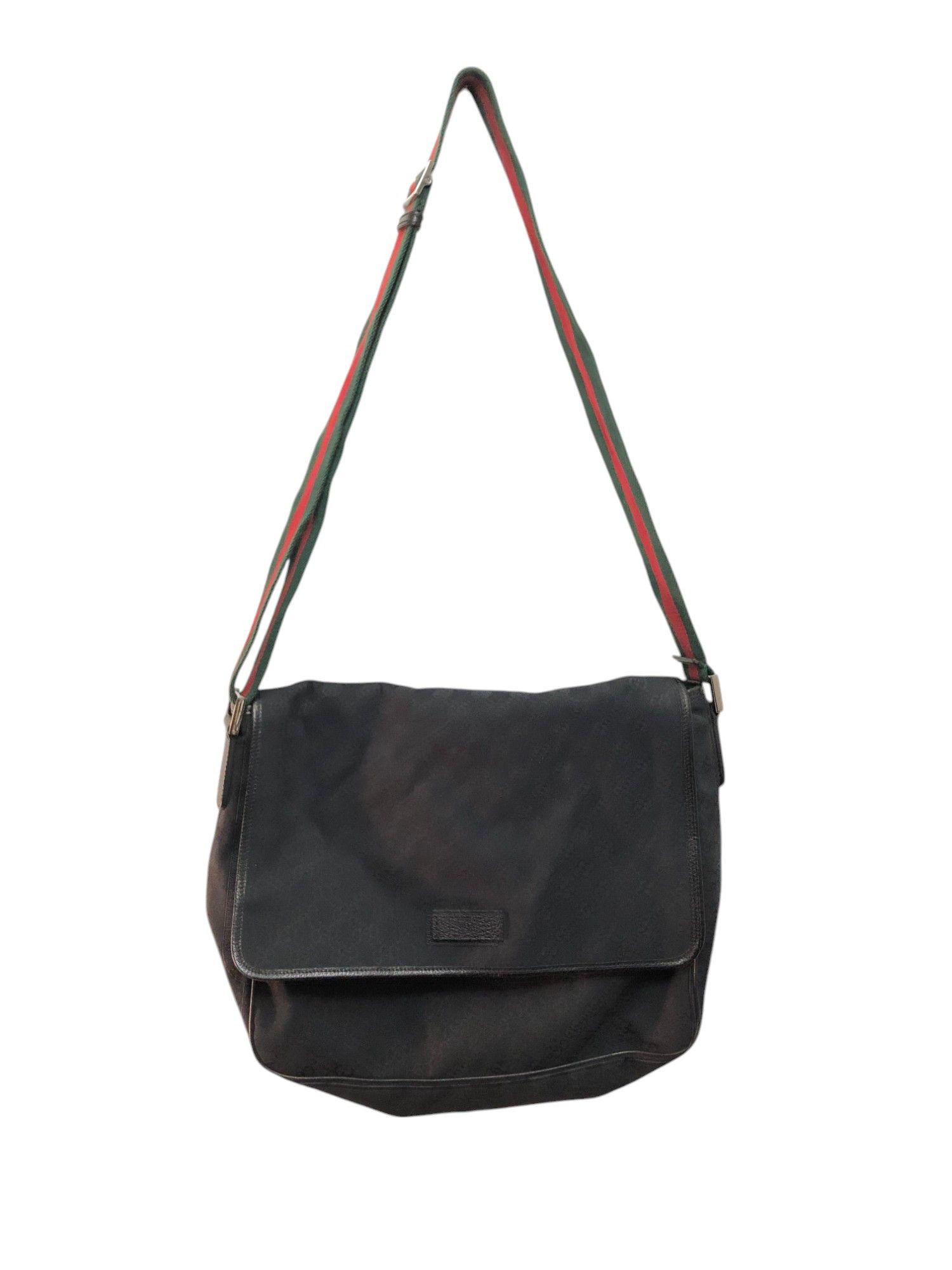 Gucci Gucci GG Monogram Web Canvas Messenger Bag Black Size ONE SIZE - 3 Thumbnail