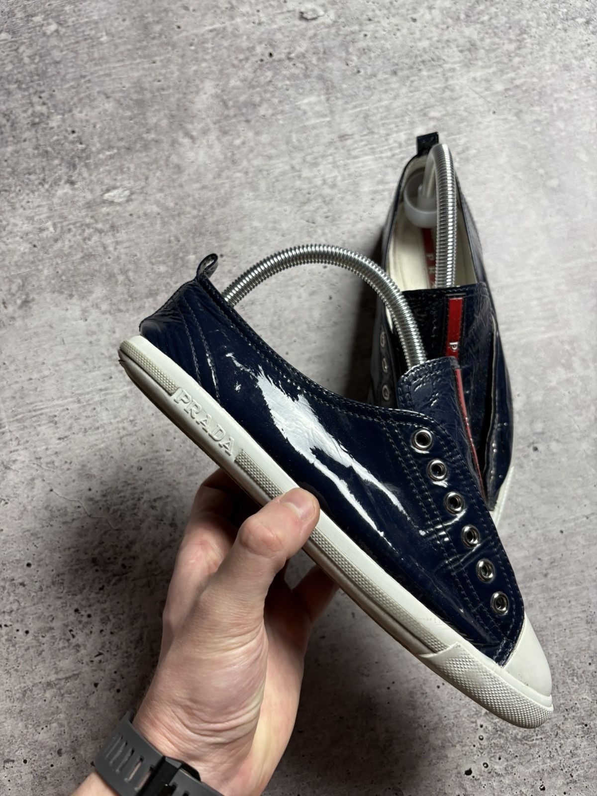 Prada Vintage Prada Leather Sneakers Size US 5.5 / EU 38 - 7 Thumbnail
