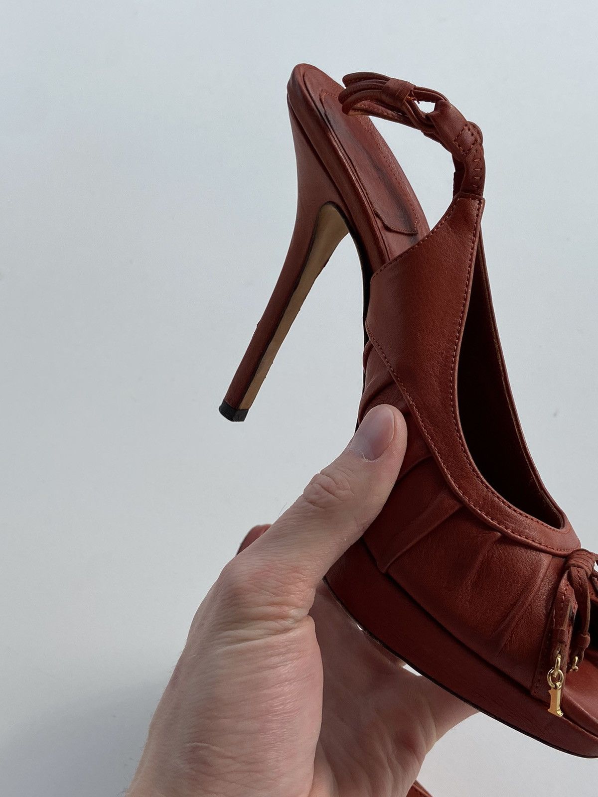 Christian Dior Monsieur Christian Dior vintage Heels brown patent leather Size US 6 / IT 36 - 15 Thumbnail