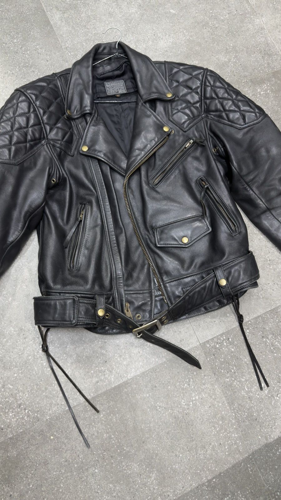 Japanese Brand × Kadoya Kadoya evo diamond lattice cable stayed leather jacket Size US XXL / EU 58 / 5 - 10 Thumbnail