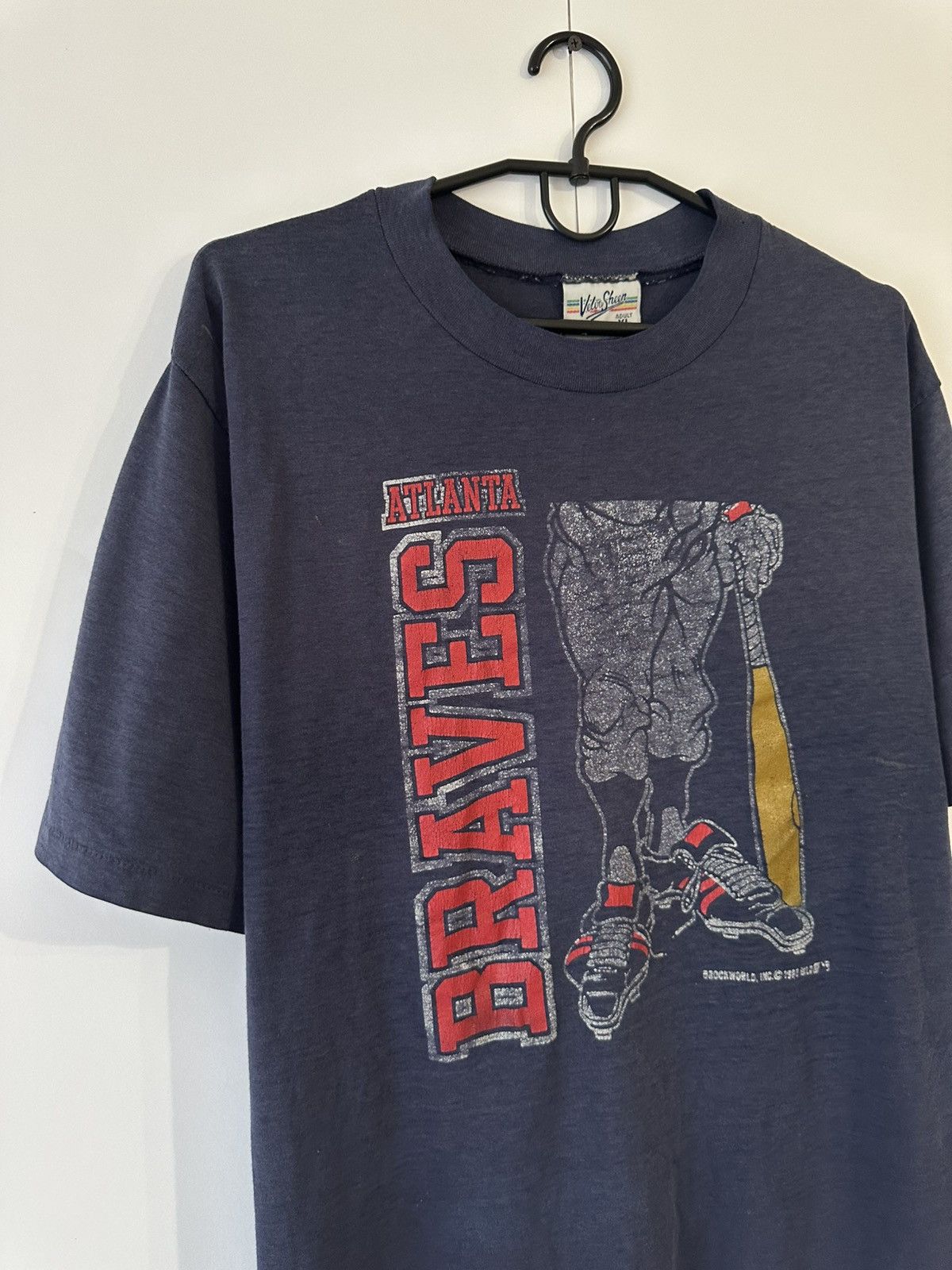 MLB × Vintage Atlanta Braves MLB Vintage 80's Rare Tee Shirt Made in USA Size US XL / EU 56 / 4 - 2 Thumbnail