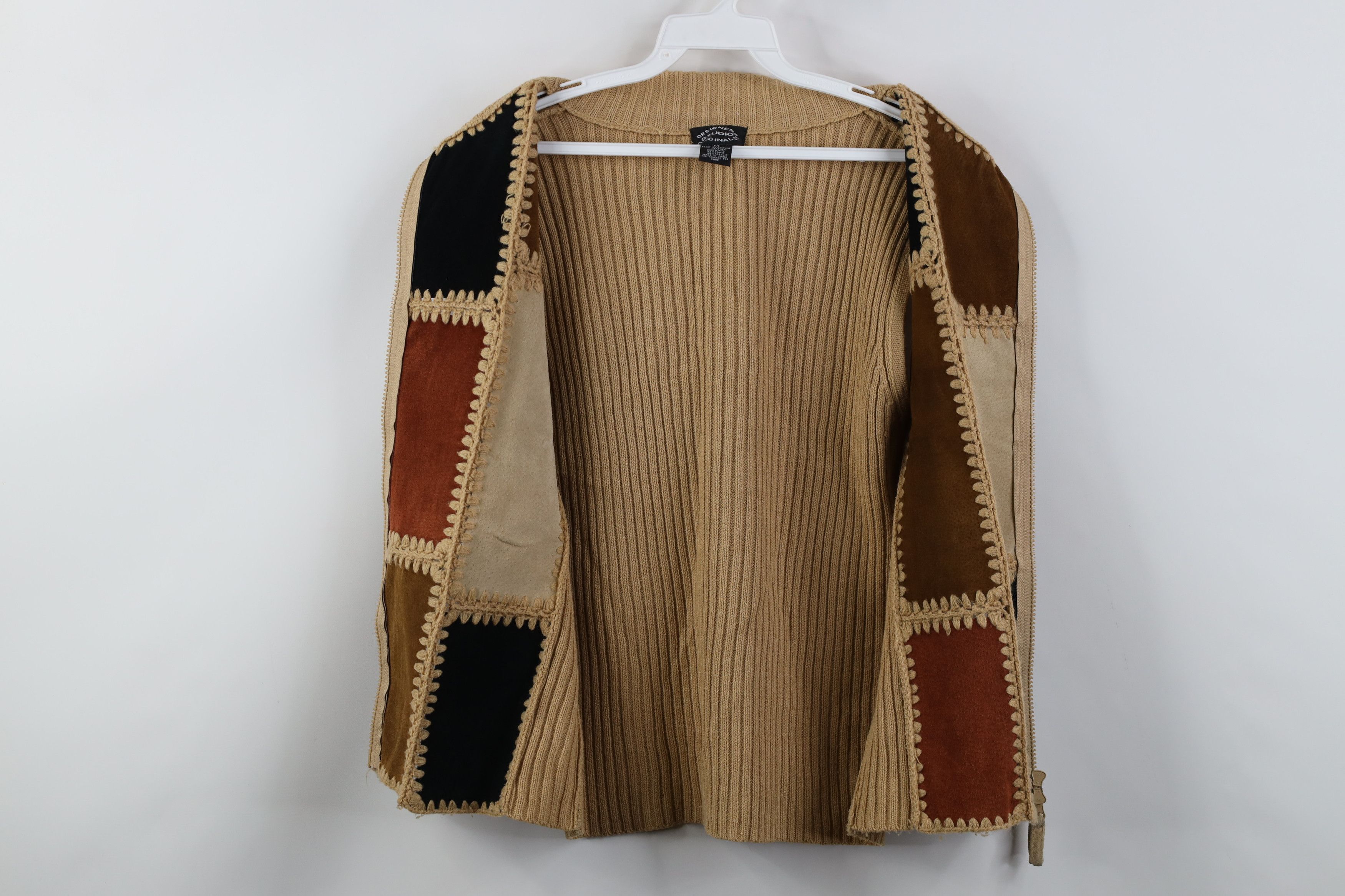 Vintage Vintage 90s Streetwear Patchwork Knit Sweater Vest Jacket Size L / US 10 / IT 46 - 8 Thumbnail